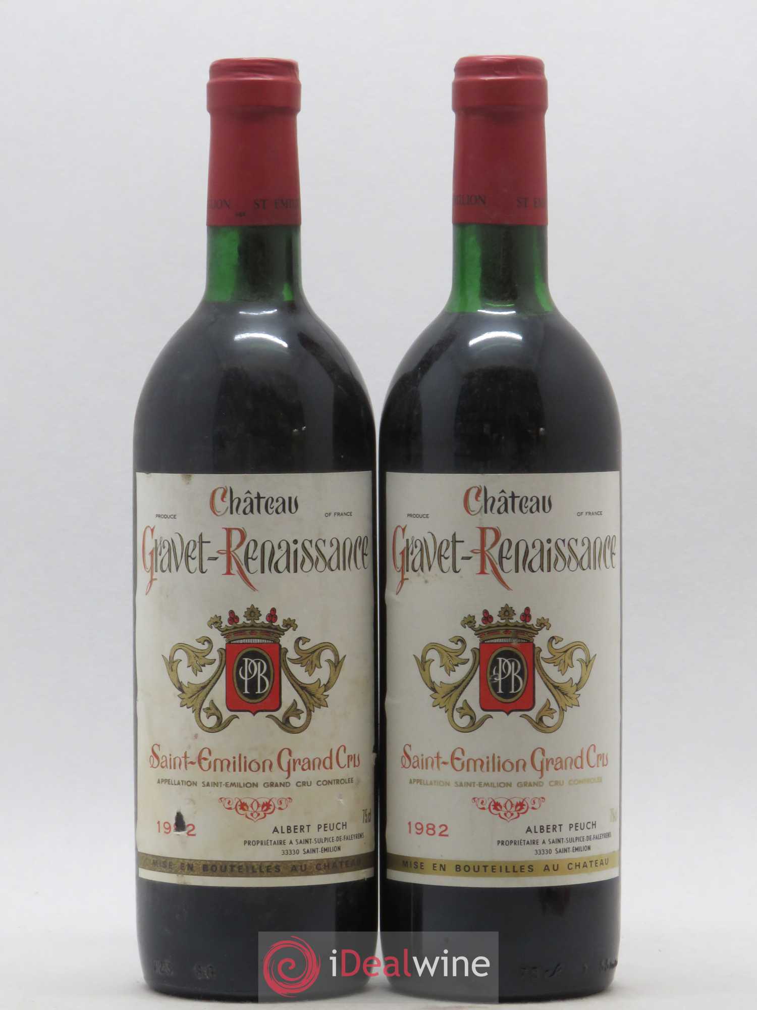 Acheter Saint Émilion Grand Cru Château Gravet Renaissance 1982 lot 7768