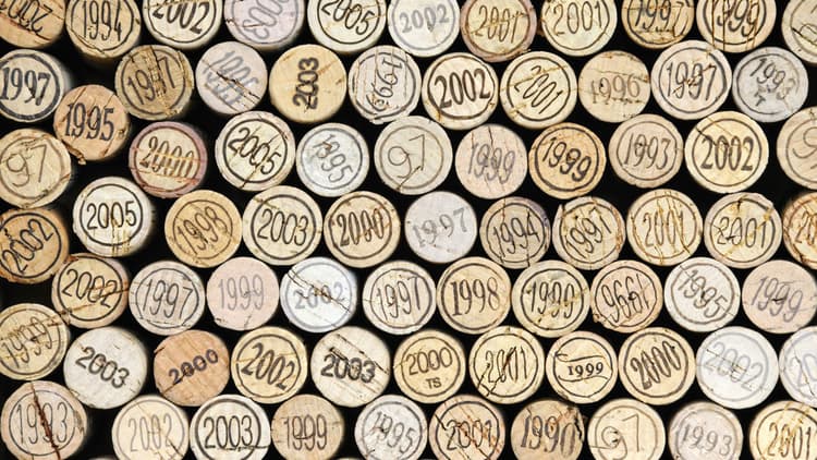 Corks from mature vintages