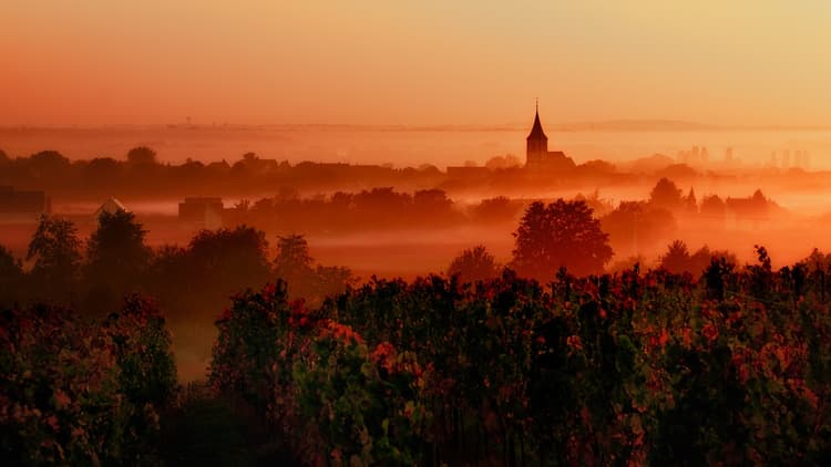 The sunrise over the Loire Valley