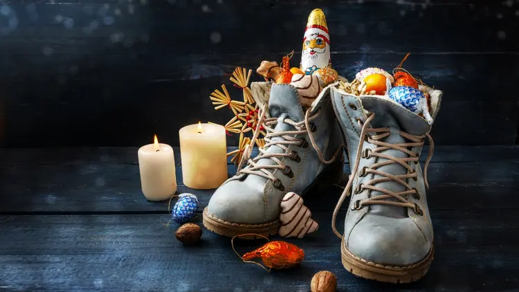 boots filled with gifts from nikolaus