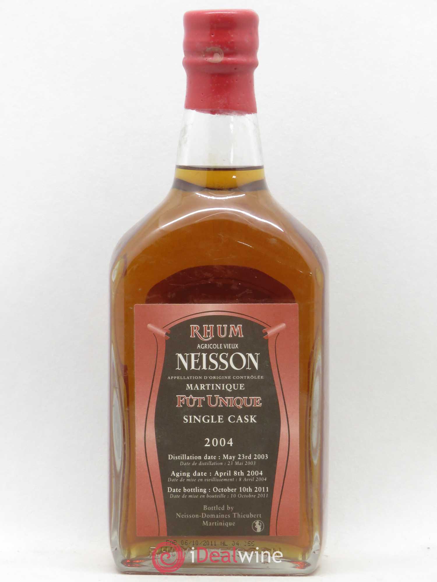 Rhum Martinique Neisson Rhum Agricole Vieux  2004 - Lot de 1 bouteille - 1