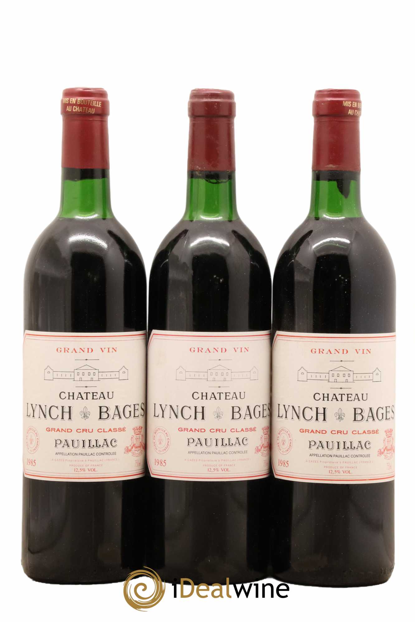 Château Lynch Bages 5ème Grand Cru Classé 1985 - Lot de 3 bouteilles - 0