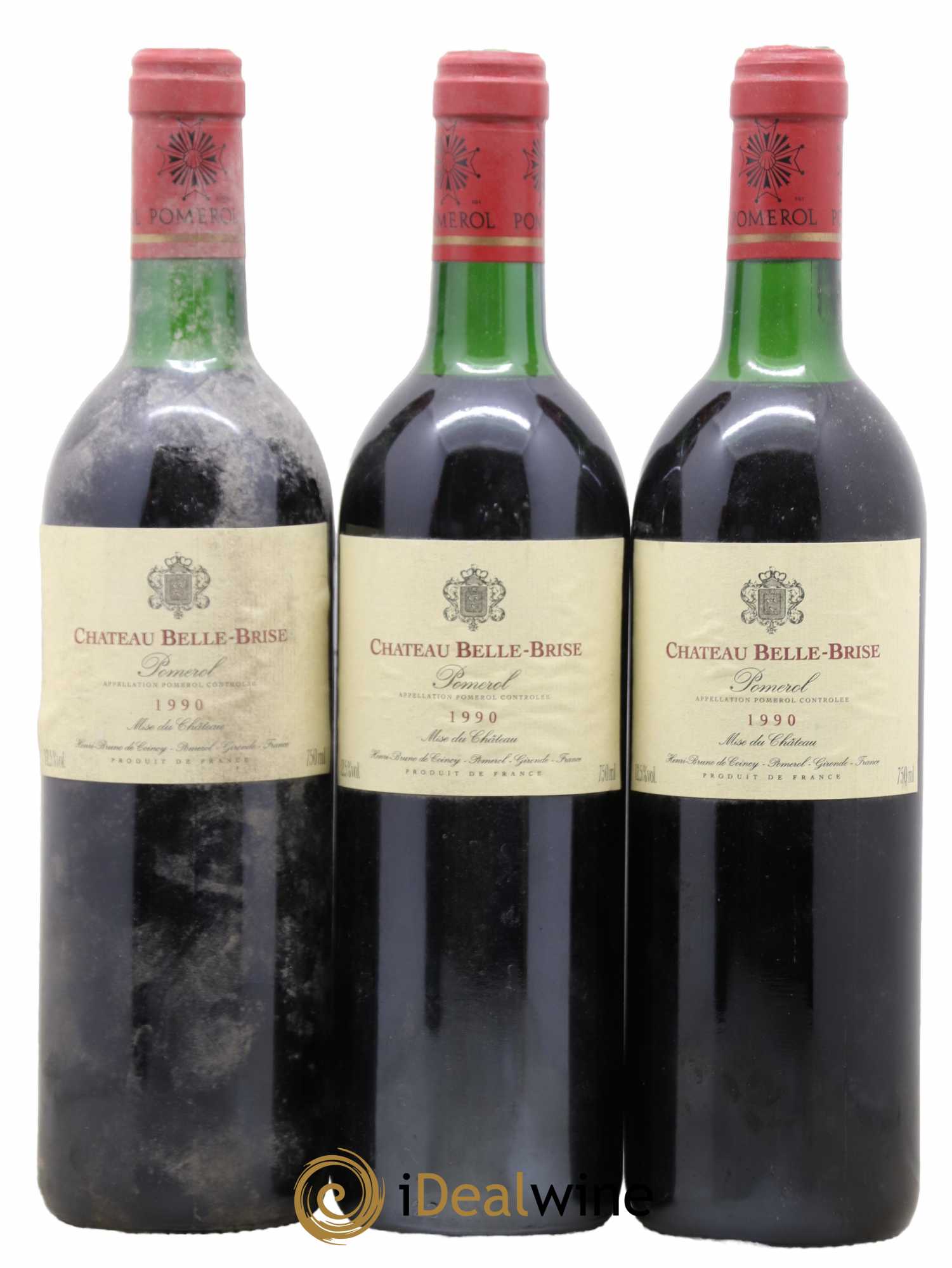 Château Belle-Brise 1990 - Lot of 3 bottles - 0