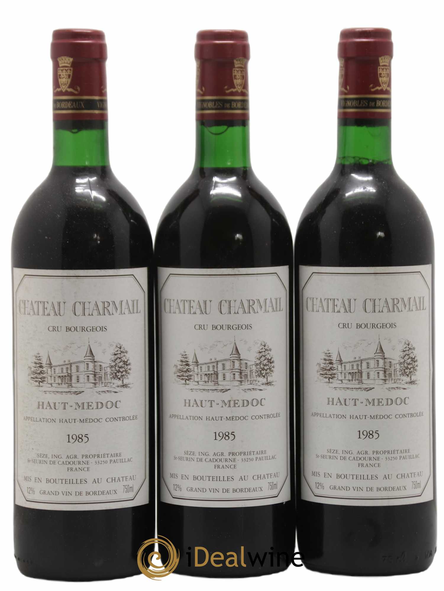 Château Charmail Cru Bourgeois 1985 - Lot de 3 bouteilles - 0