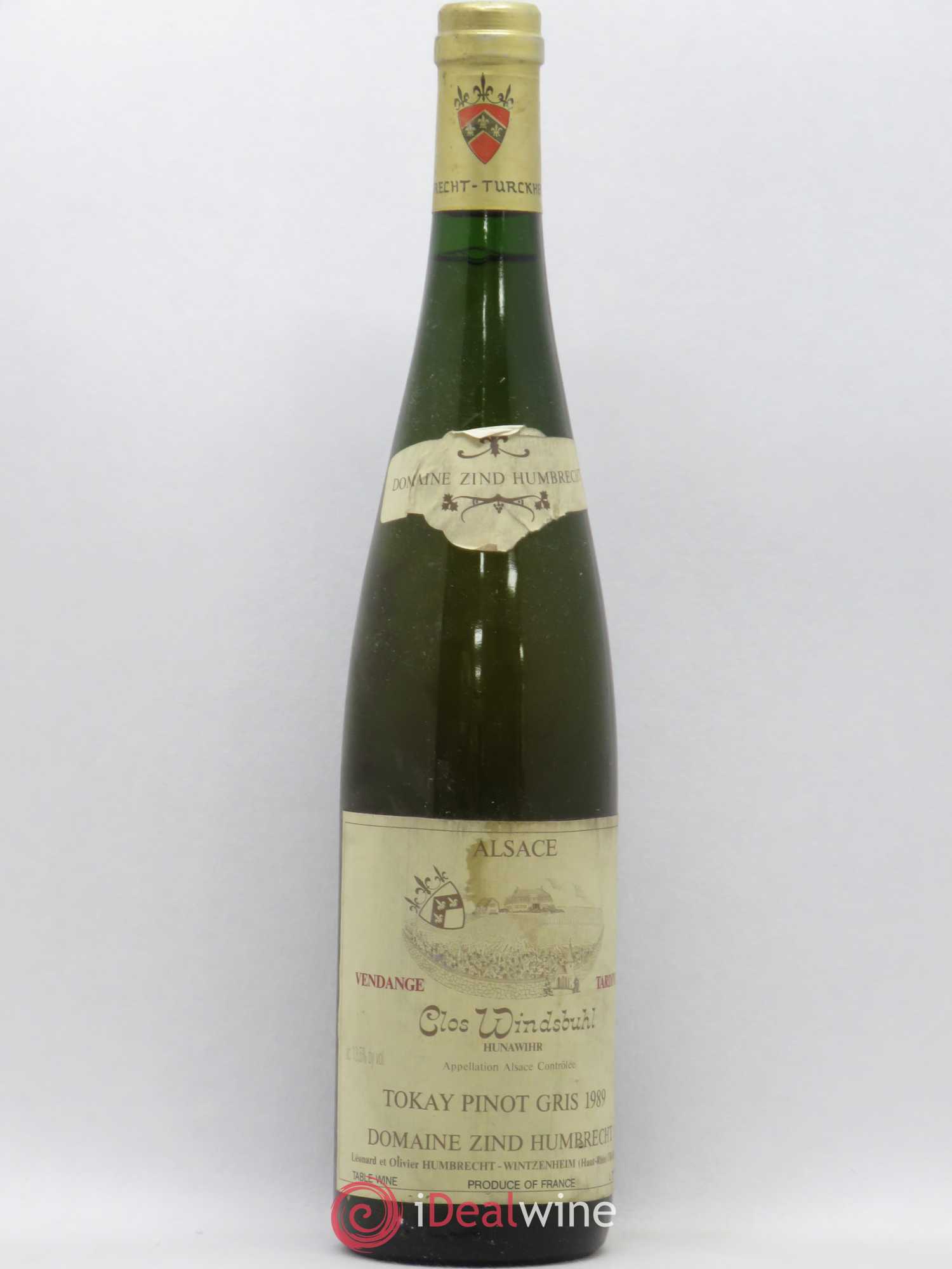 Alsace Pinot Gris (anciennement Tokay) Vendanges Tardives Clos Windsbuhl Zind-Humbrecht (Domaine) Hunawihr  1989 - Lot de 1 bouteille - 0