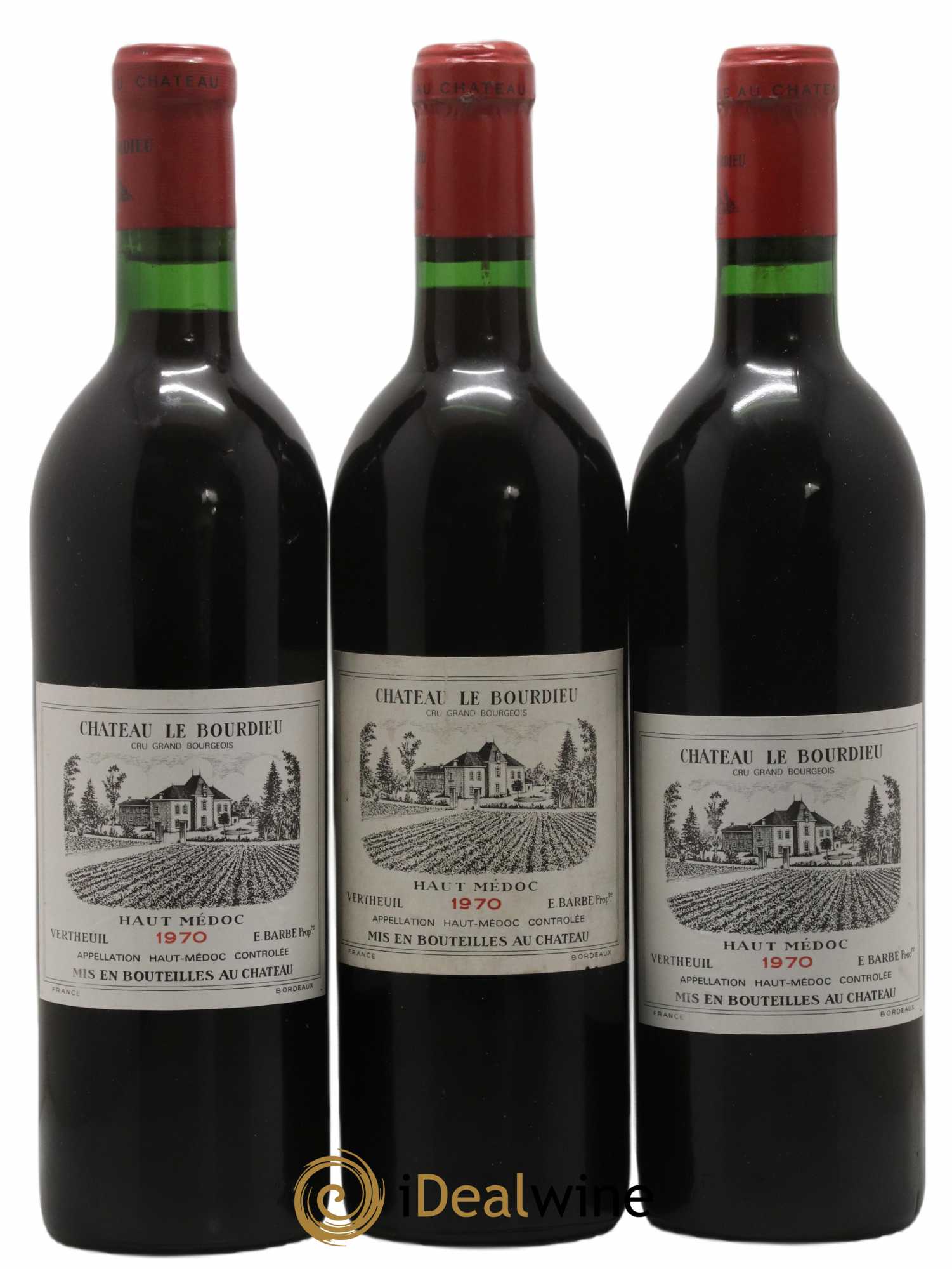 Château le Bourdieu Cru Bourgeois 1970 - Lot of 3 bottles - 0