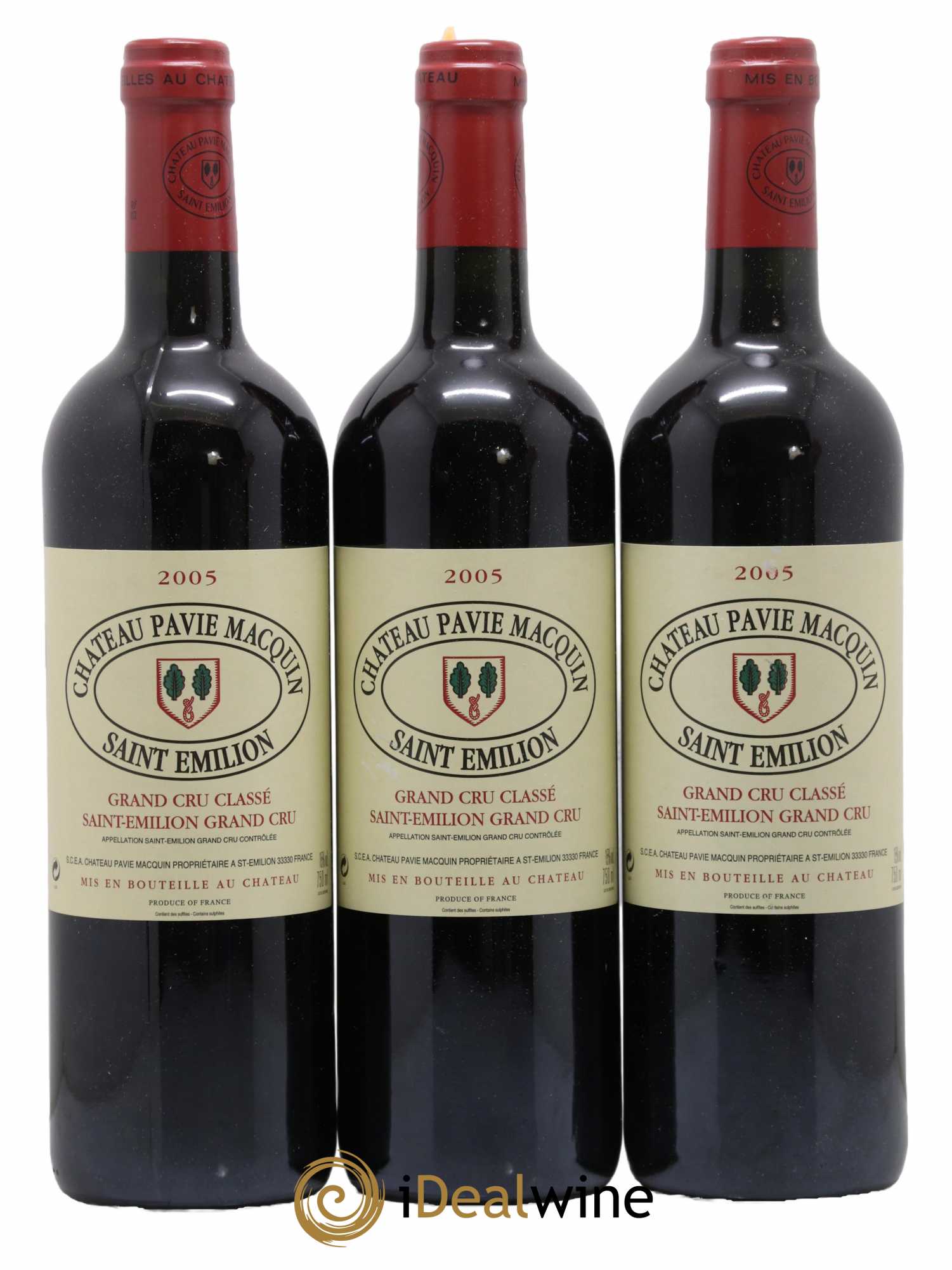 Château Pavie Macquin 1er Grand Cru Classé B 2005 - Lot de 3 bouteilles - 0