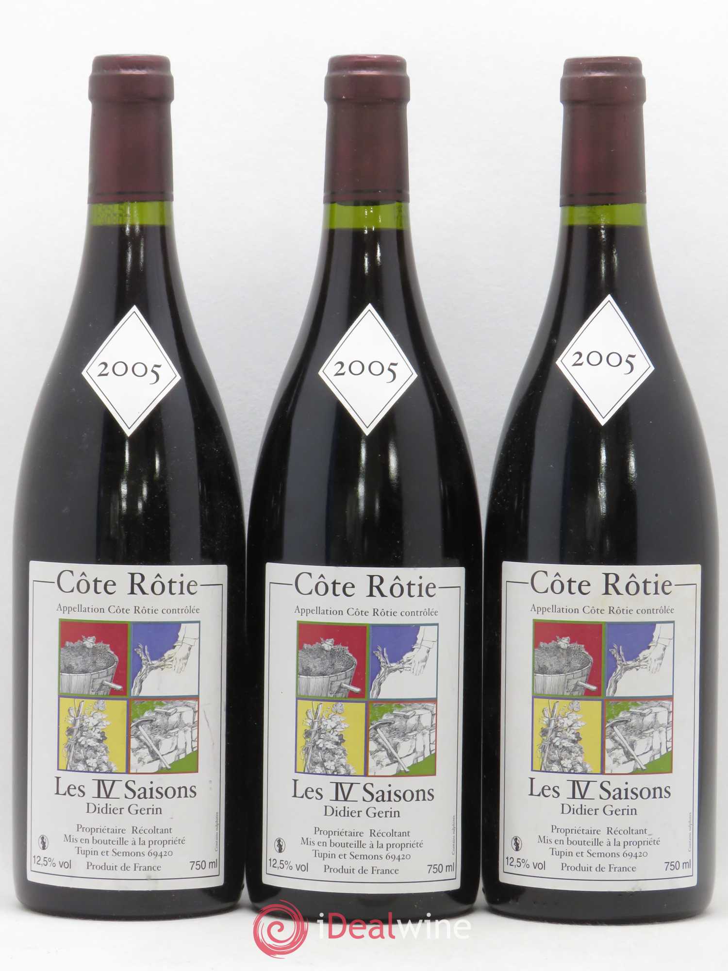 Côte-Rôtie Les IV Saisons Didier Gerin 2005 - Lot de 3 bouteilles - 0