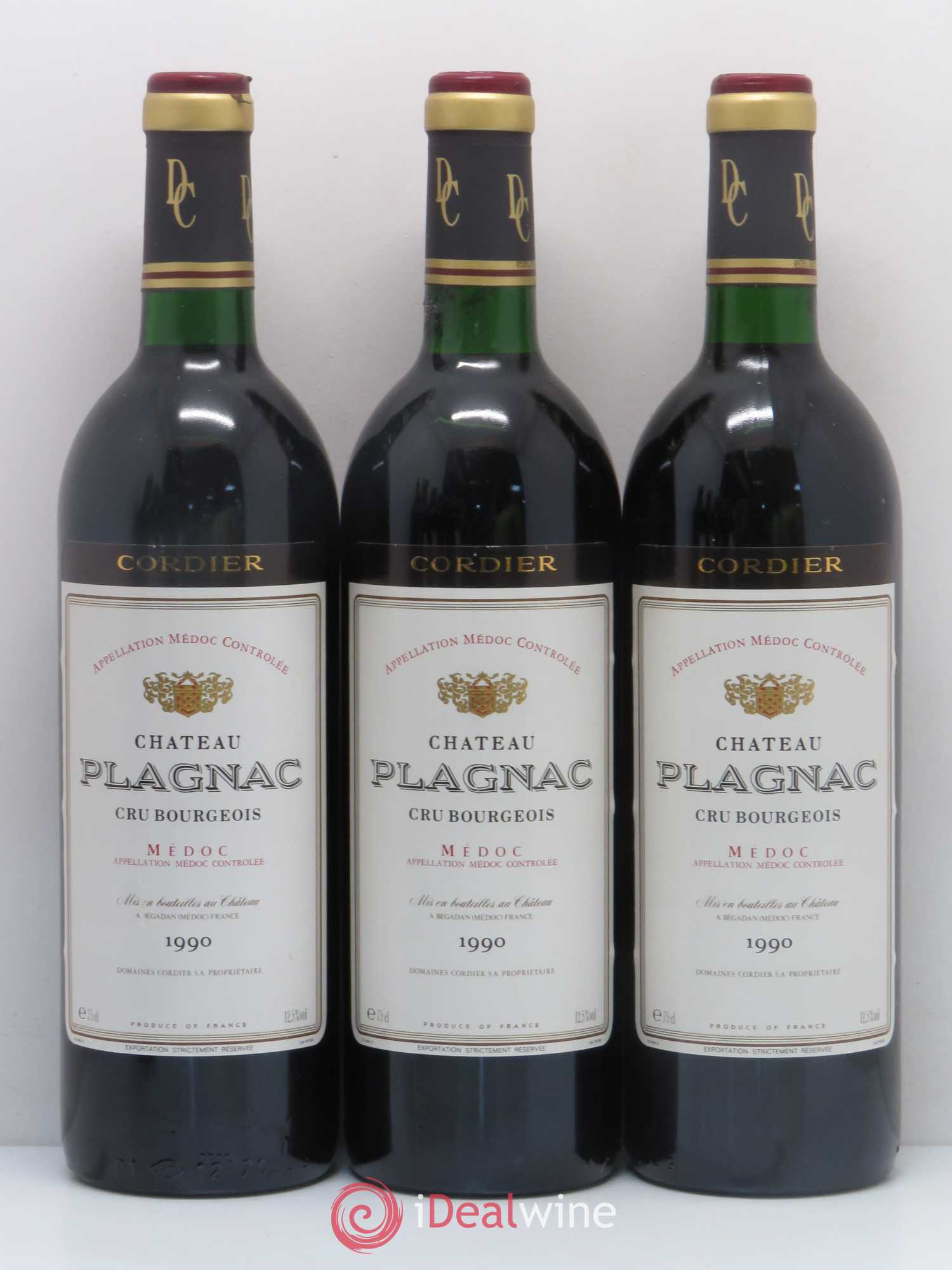 Château Plagnac Cru Bourgeois 1990 - Lot de 12 bouteilles - 1