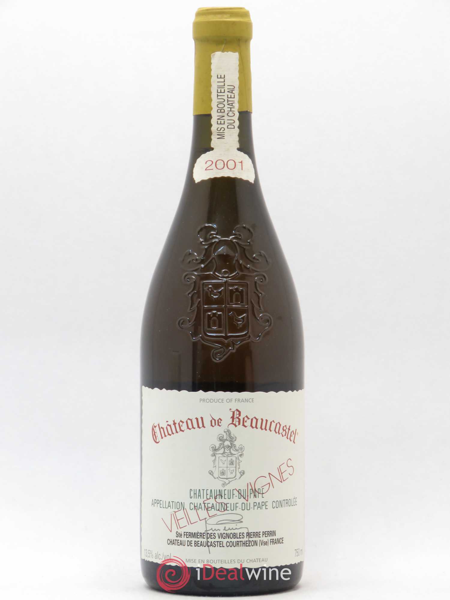 Châteauneuf-du-Pape Château de Beaucastel Vieilles vignes Roussanne Famille Perrin 2001 - Lot de 1 bouteille - 0