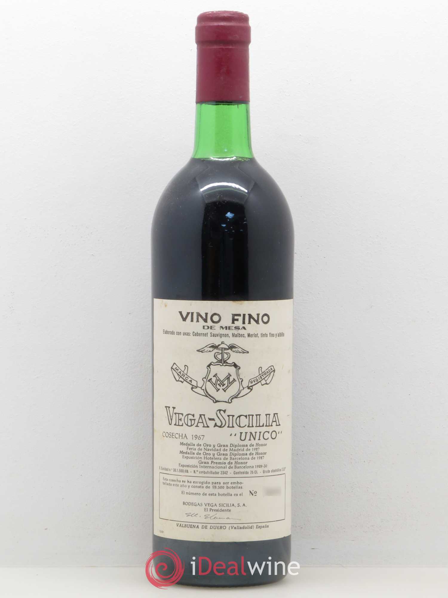 Ribera Del Duero DO Vega Sicilia Unico Famille Alvarez 1967 - Lotto di 1 bottiglia - 0