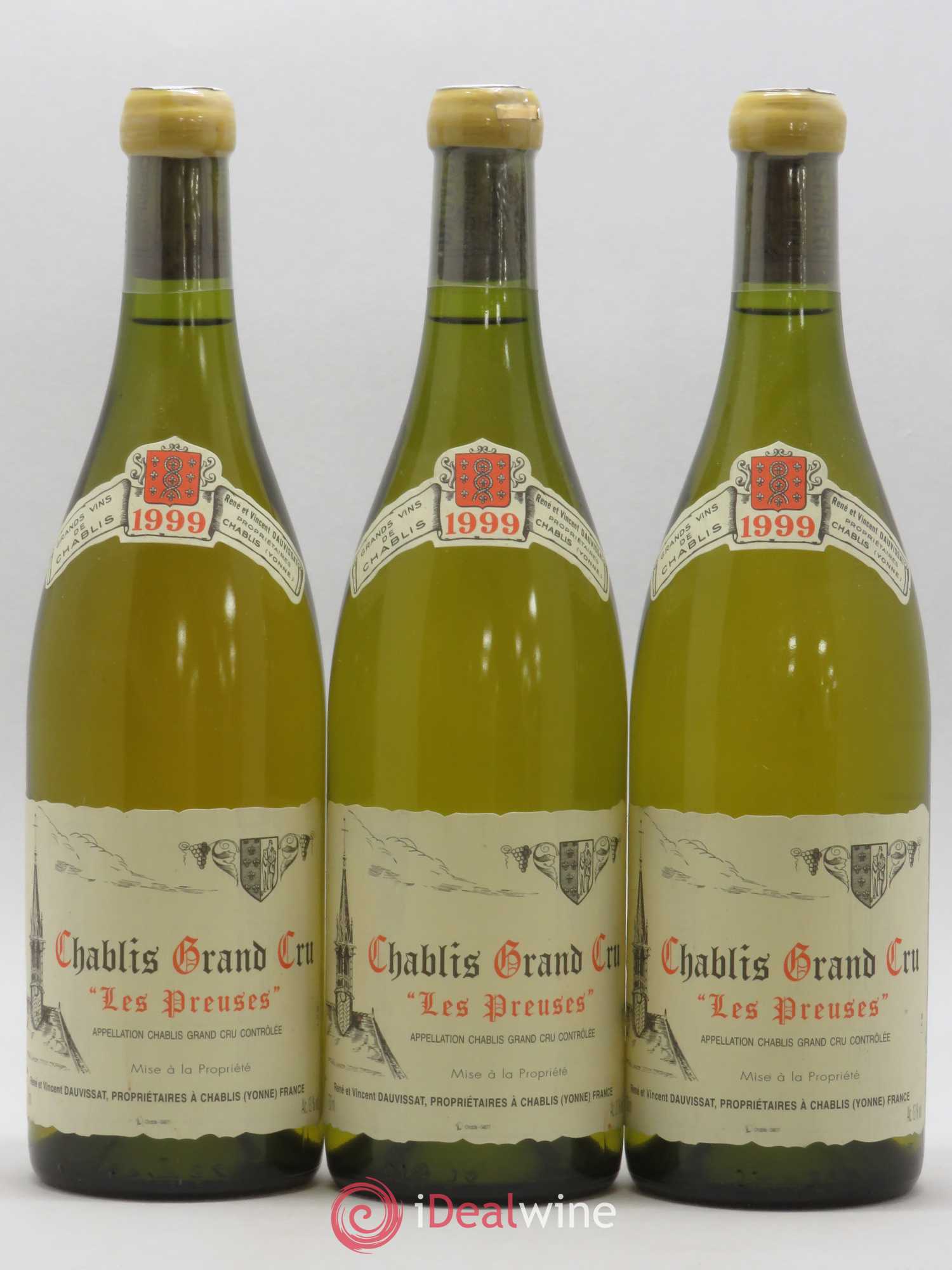 Chablis Grand Cru Les Preuses Vincent Dauvissat (Domaine) 1999 - Lot of 3 bottles - 0