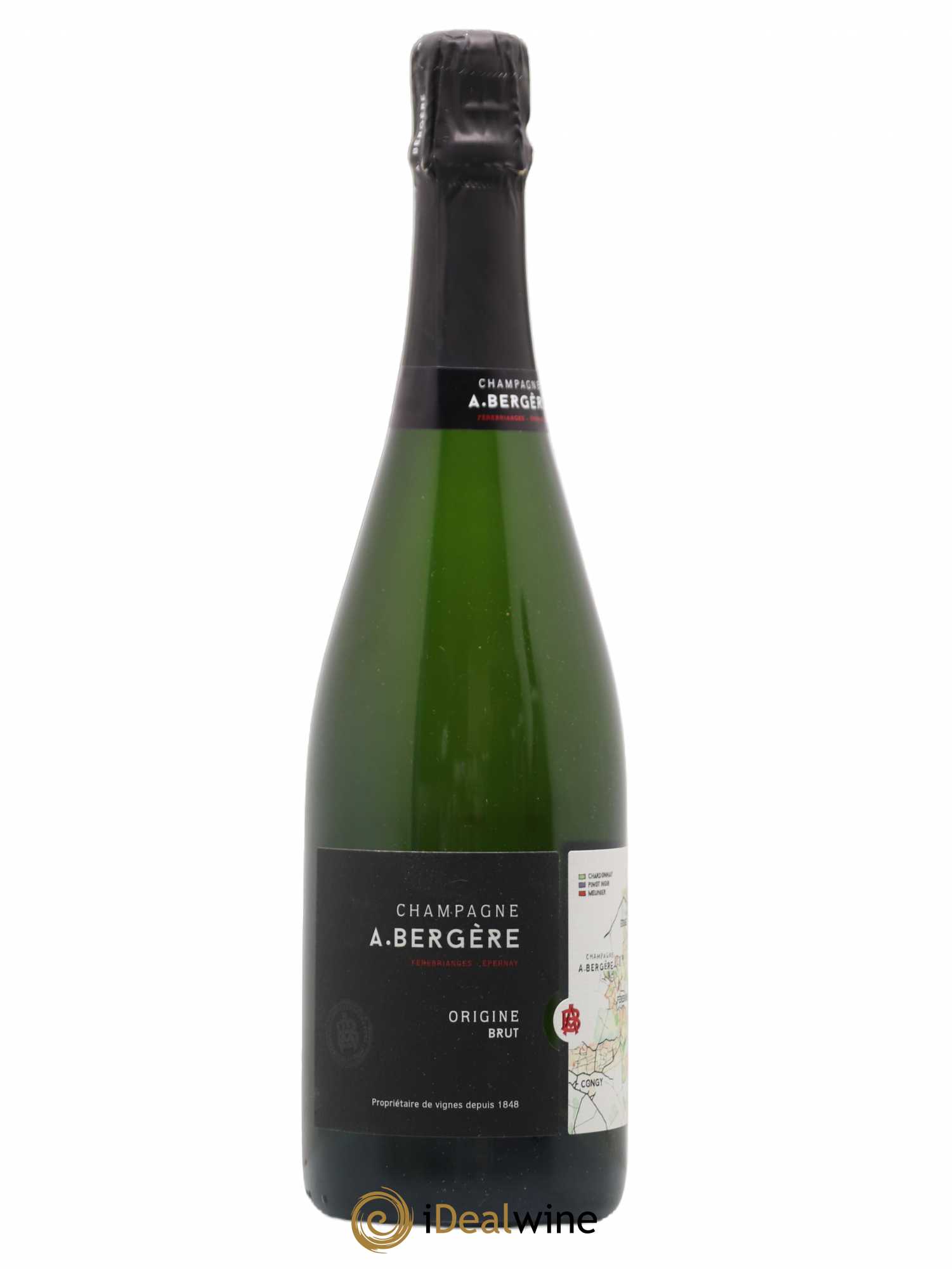 Champagne Origine Brut A. Bergere - Lot de 1 bouteille - 0