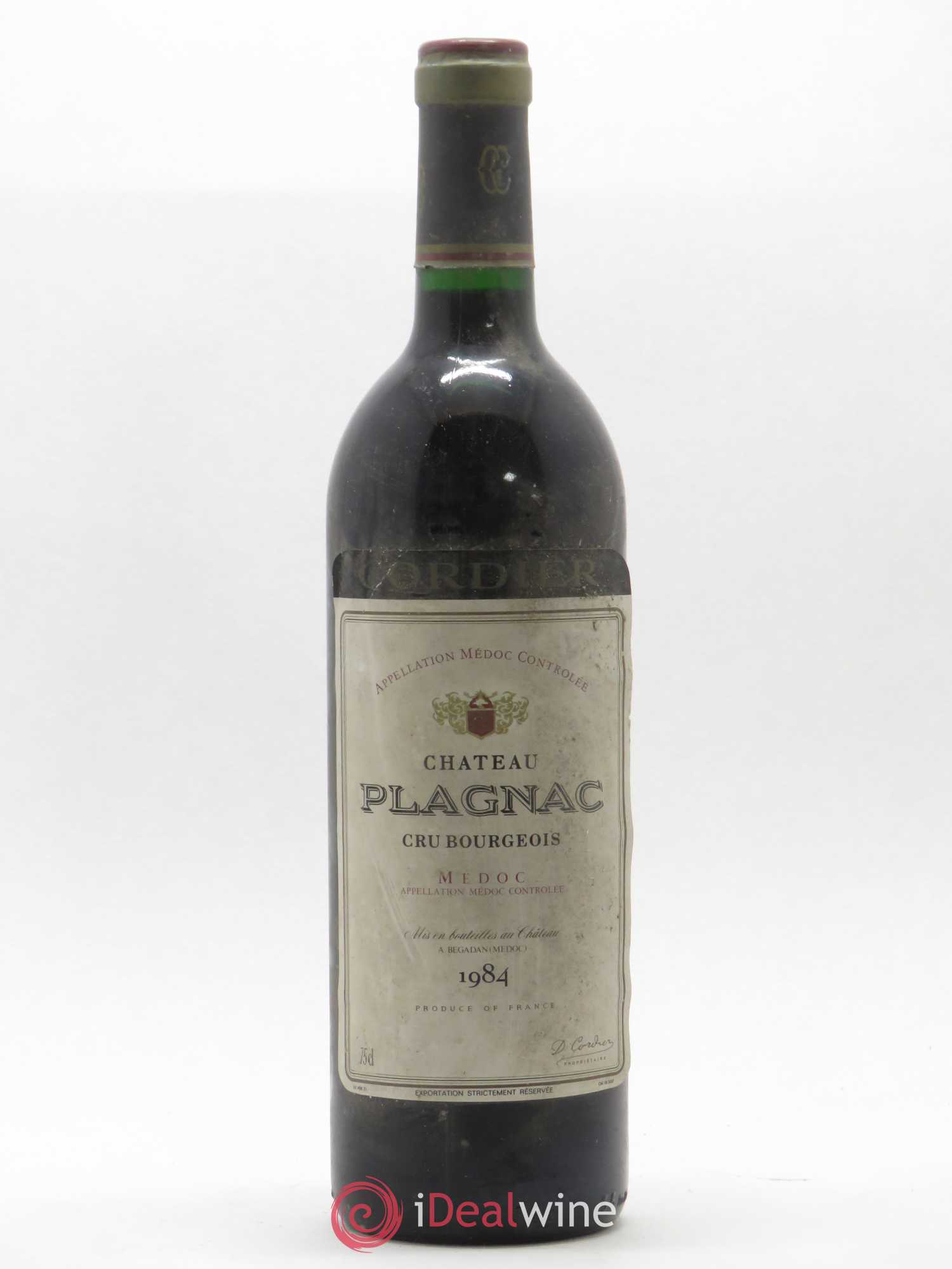 Château Plagnac Cru Bourgeois 1984 - Lot de 1 bouteille - 0