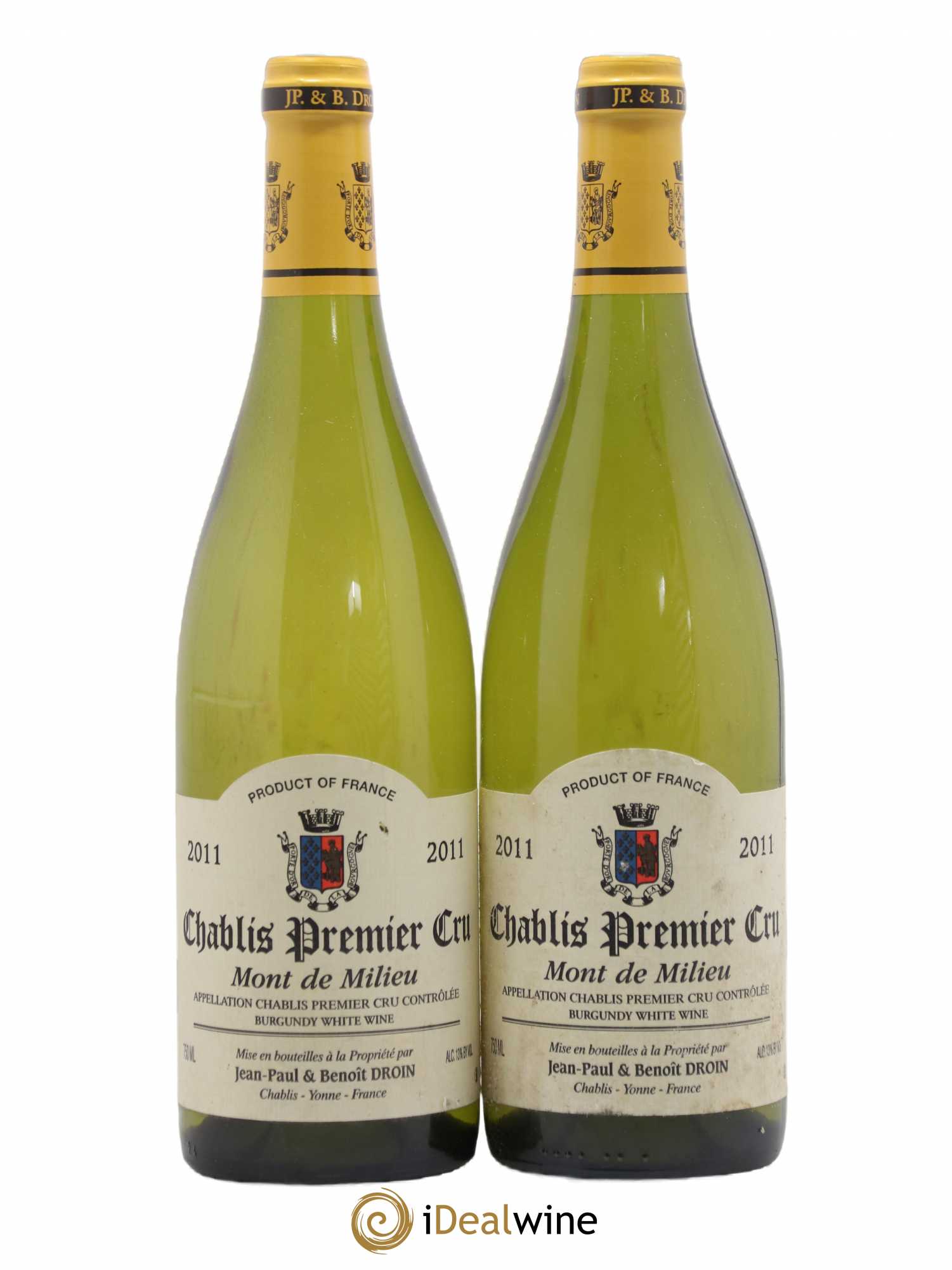 Chablis 1er Cru Mont de Milieu Jean-Paul & Benoît Droin (Domaine) 2011 - Lot de 2 bouteilles - 0