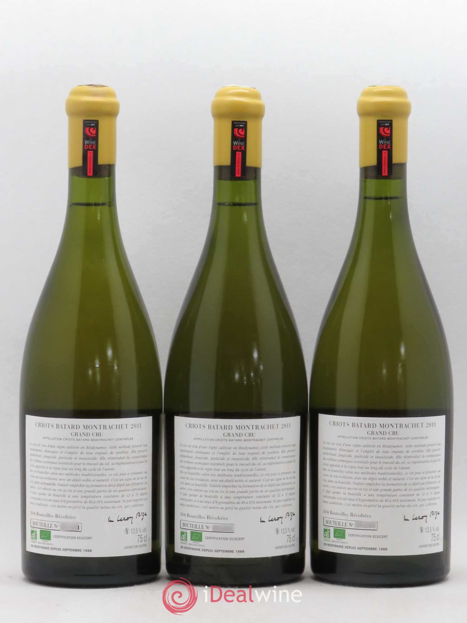 Criots-Bâtard-Montrachet Grand Cru d'Auvenay (Domaine) 2011 - Lot de 3 bouteilles - 2