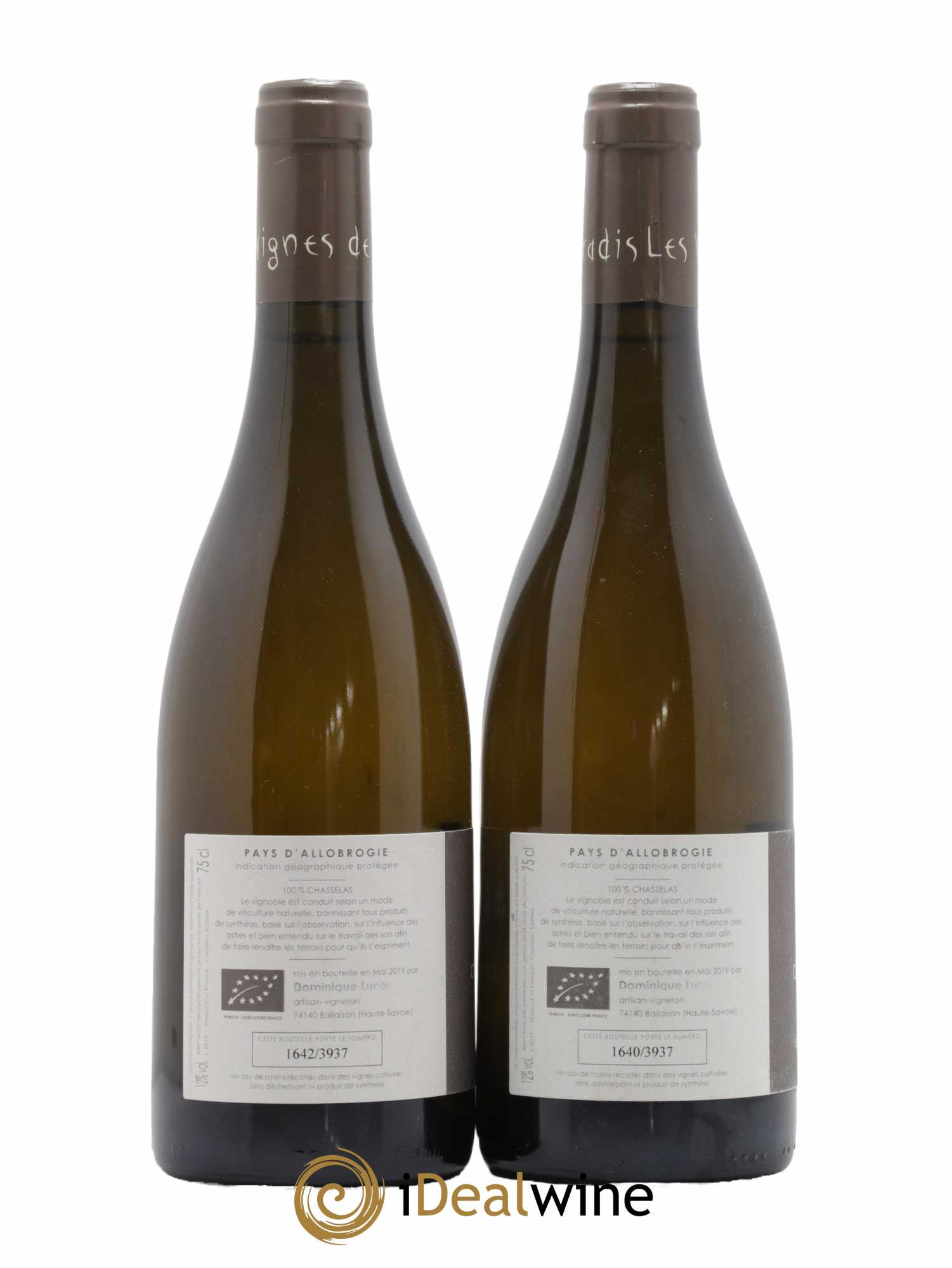 IGP Vin des Allobroges Chasselas de Marin Dominique Lucas Vignes du Paradis 2018 - Lot of 2 bottles - 1