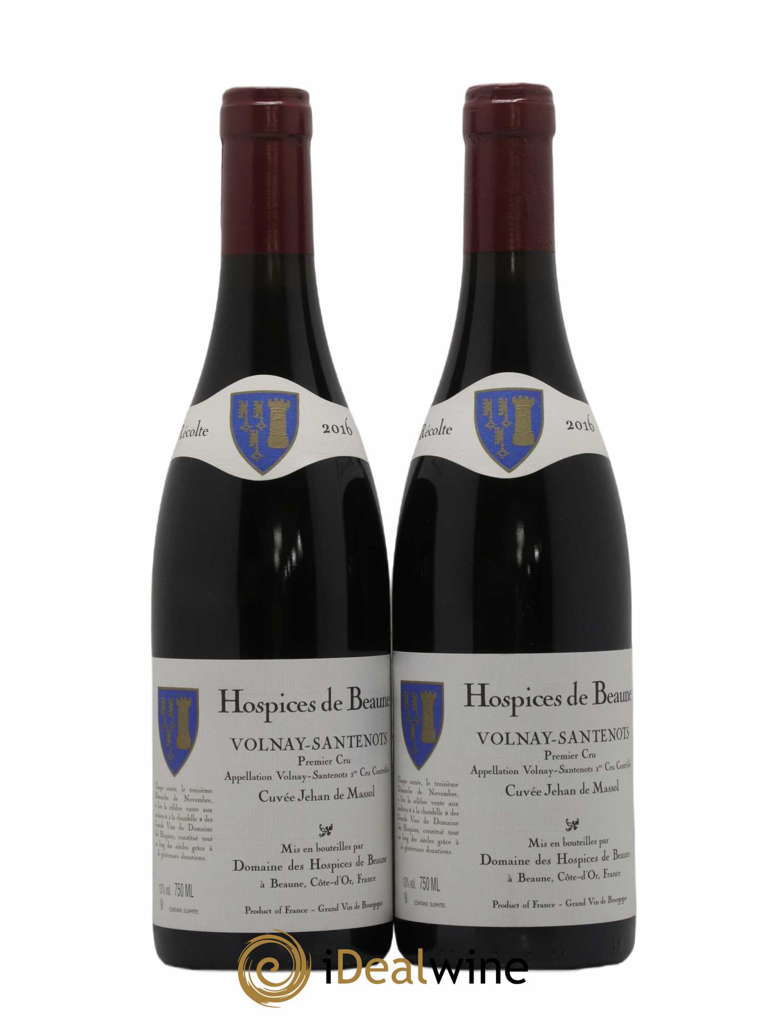 Volnay 1er Cru Santenots Jehan De Massol Hospices De Beaune 2016 - Lot of 2 bottles - 0