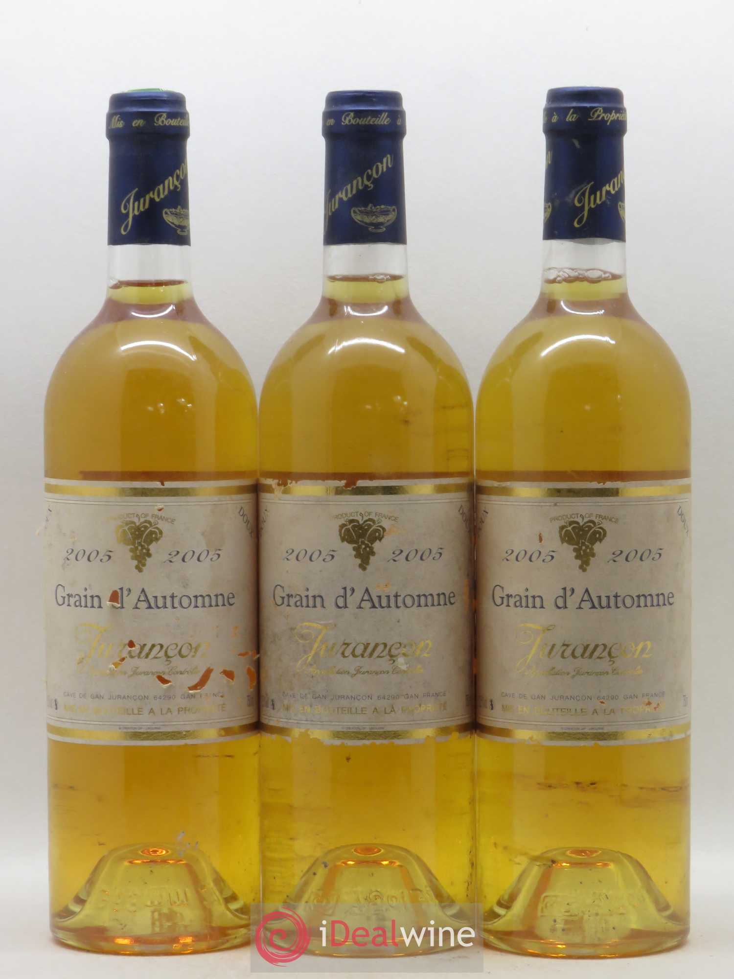 Jurançon Grain d'Automne Cave de Gan (sans prix de réserve) 2005 - Lot de 3 bouteilles - 0