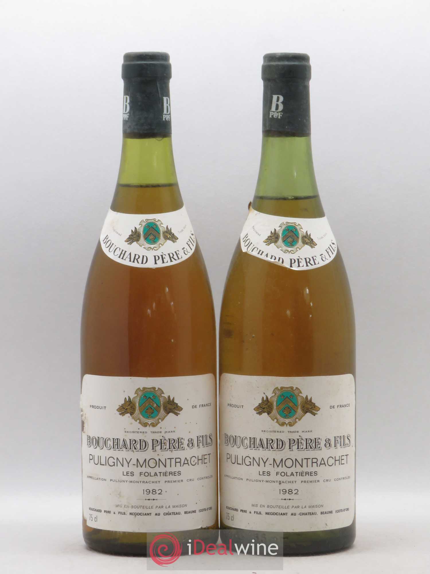 Puligny-Montrachet 1er Cru Les Folatieres Bouchard Père et Fils 1982 - Lot de 2 bouteilles - 0