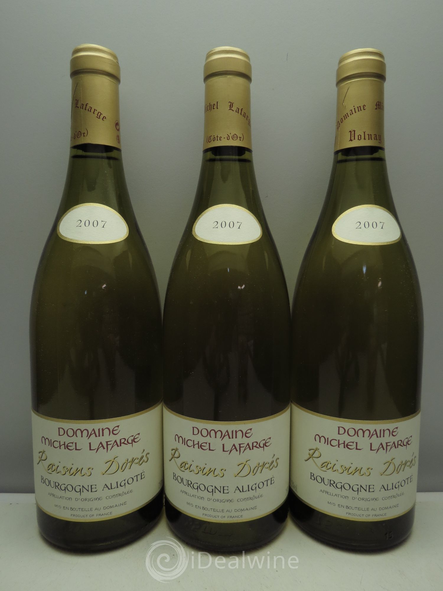 Bourgogne Aligoté Raisins Dorés Domaine Michel Lafarge 2007 - Lot of 3 bottles - 0