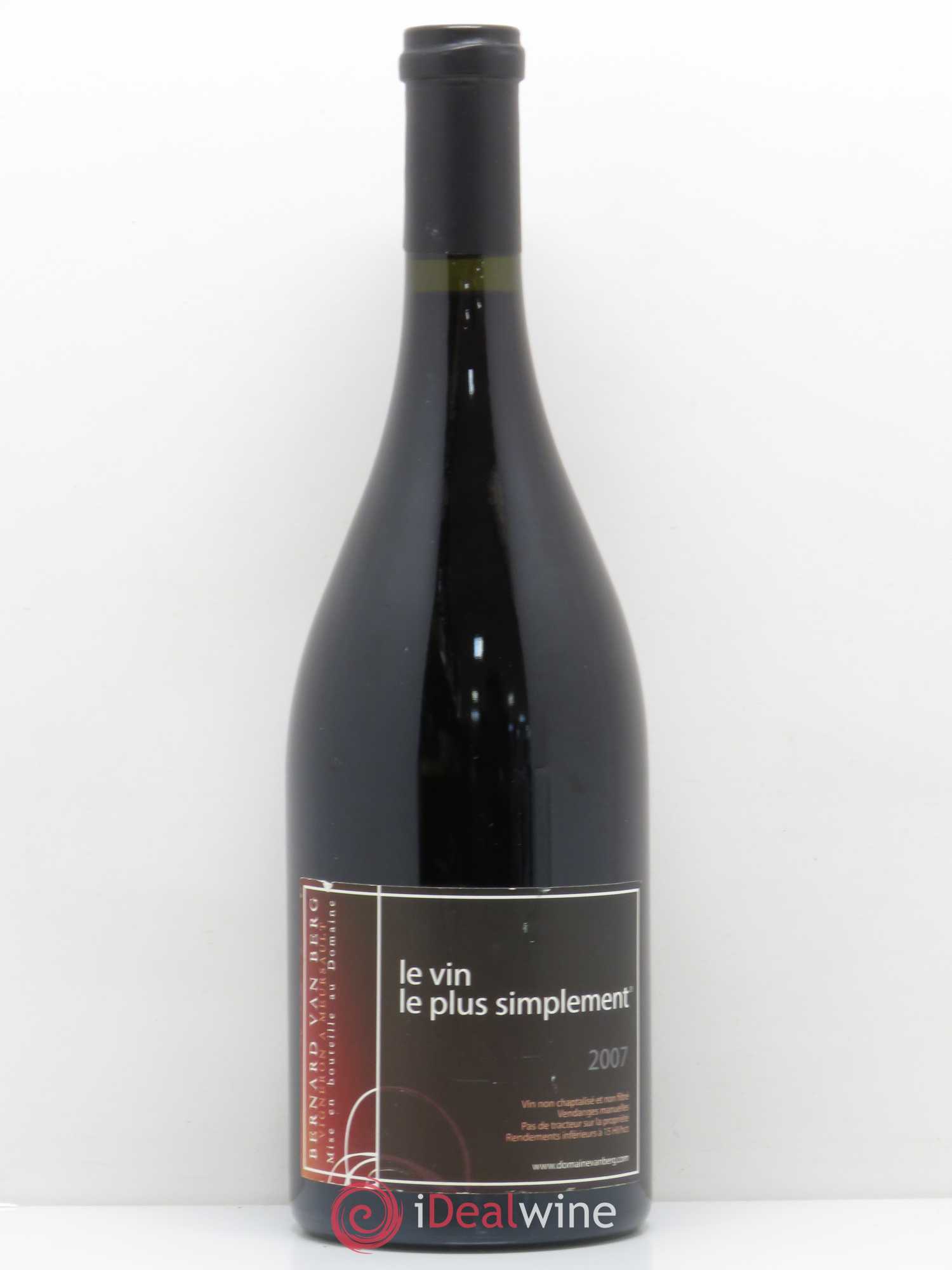 Bourgogne Le Vin Le Plus Simplement - Bernard Van Berg 2007 - Lot de 1 bouteille - 0