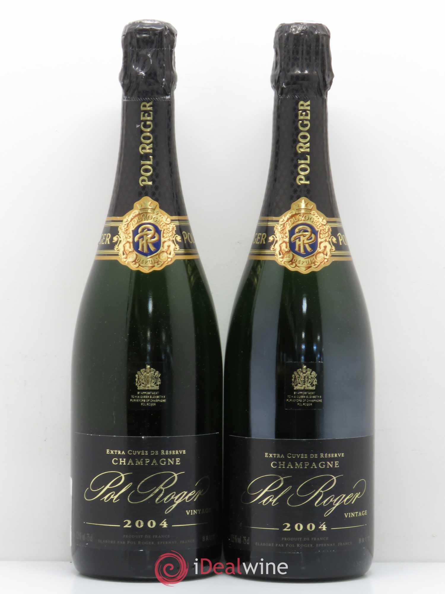 Champagne Extra cuvée de Reserve Pol Roger 2004 - Lot of 2 bottles - 0