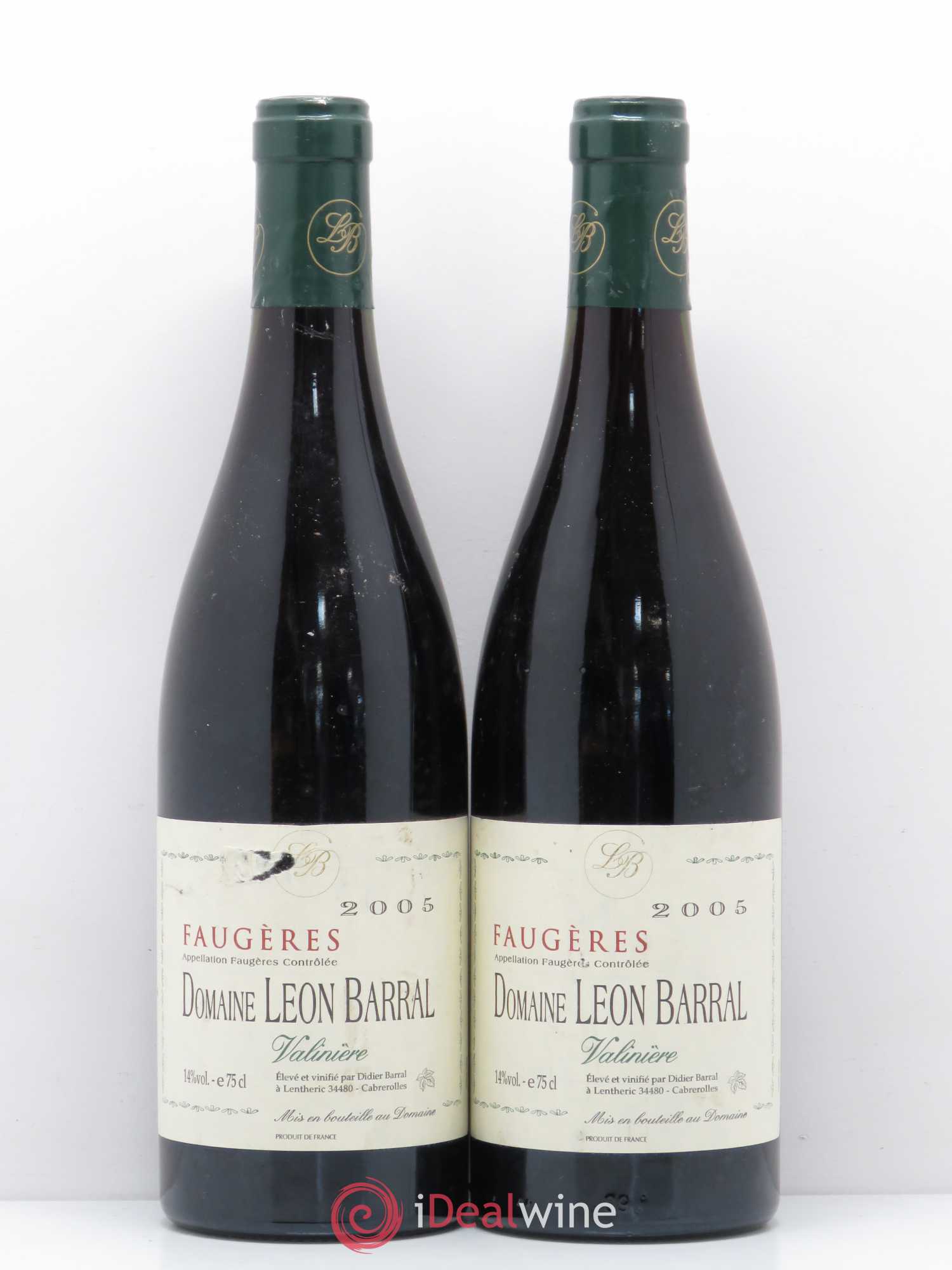 Faugères Valinière Domaine Léon Barral 2005 - Lot of 2 bottles - 0