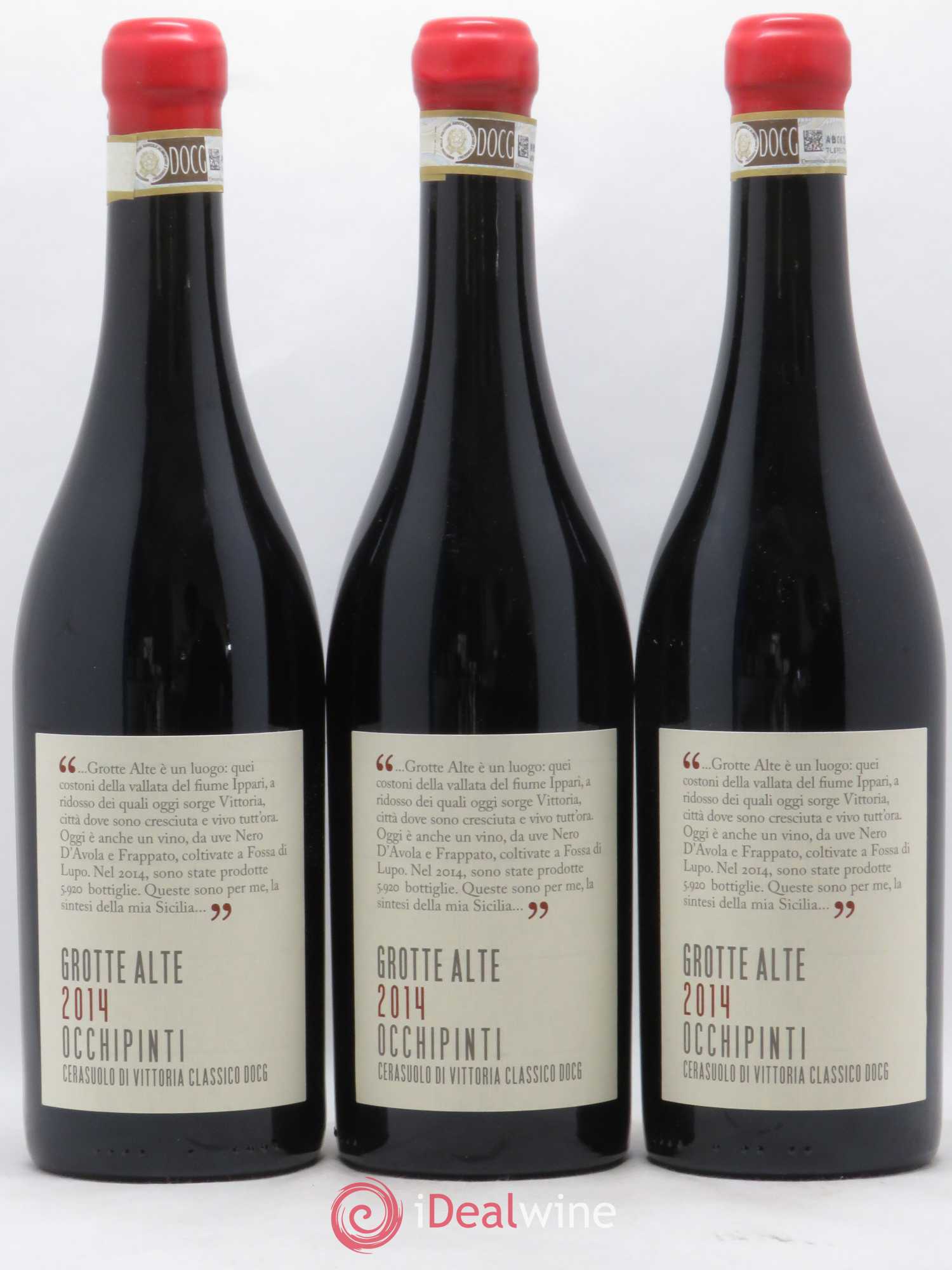 Cerasuolo di Vittoria Classico DOCG Grotte Alte Azienda Agricola Arianna Occhipinti 2014 - Lot de 3 bouteilles - 0