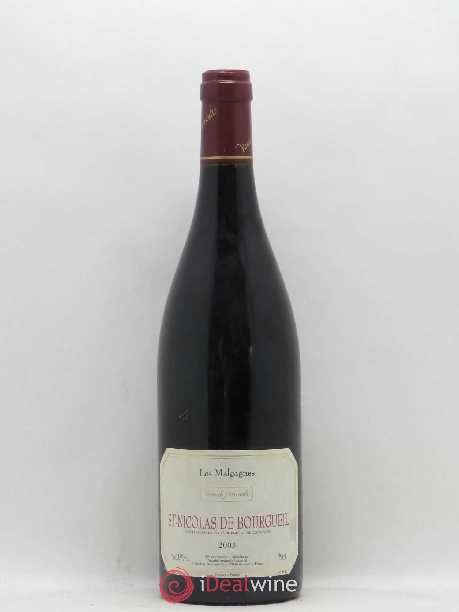 Saint-Nicolas de Bourgueil Les Malgagnes Yannick Amirault (Domaine) 2003 - Lot of 1 bottle - 0