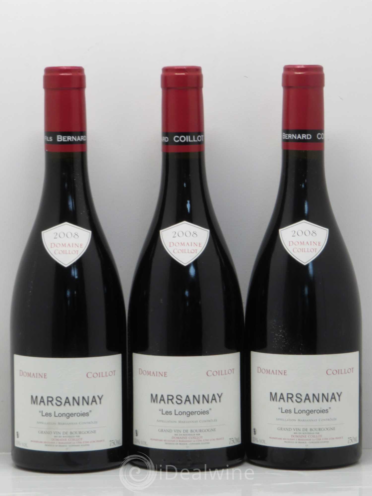 Marsannay Les Longeroies Domaine Coillot  2008 - Lot de 3 bouteilles - 0