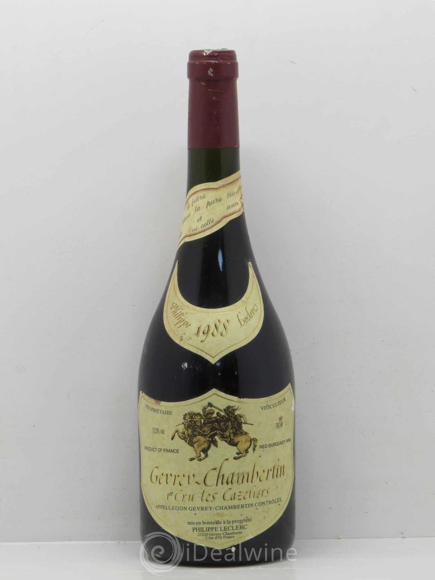 Gevrey-Chambertin 1er Cru Les Cazetiers Philippe Leclerc 1988 - Lot de 1 bouteille - 0