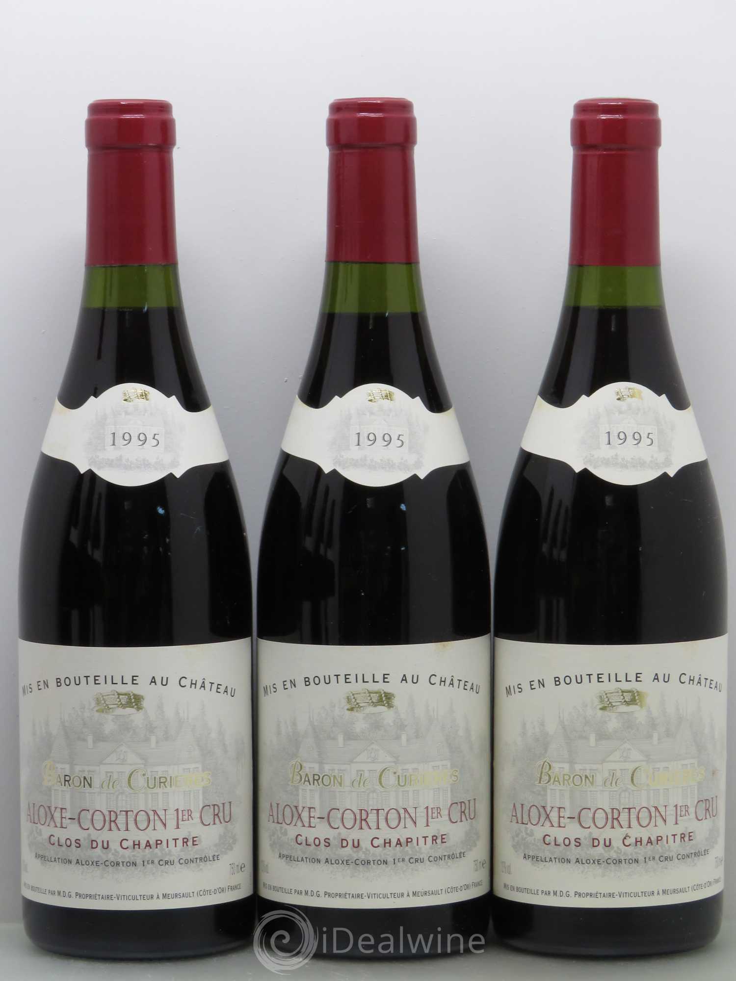 Aloxe-Corton 1er Cru Clos Du Chapitre Barons De Curieres 1995 - Lot de 6 bouteilles - 1