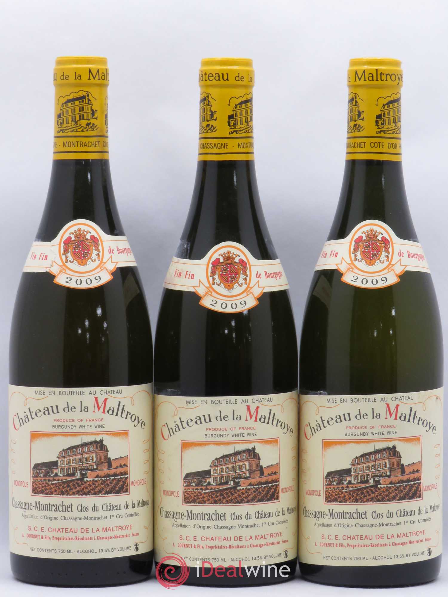 Chassagne-Montrachet 1er Cru Clos du Château Château de La Maltroie 2009 - Lot de 3 bouteilles - 0