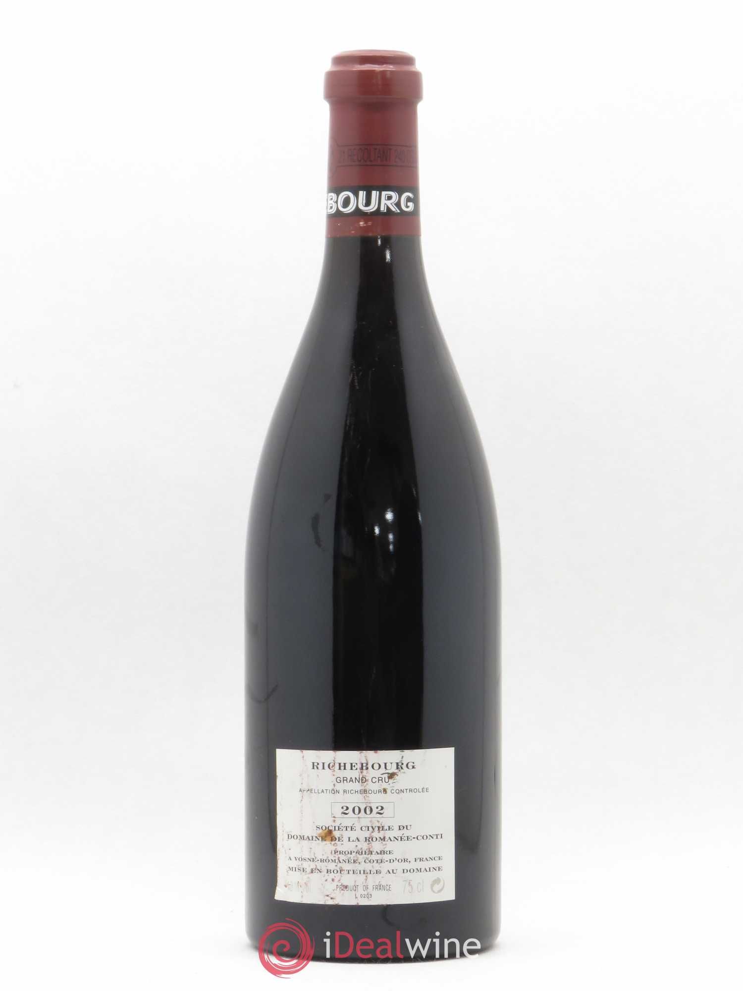 Richebourg Grand Cru Domaine de la Romanée-Conti 2002 - Lot de 1 bouteille - 1