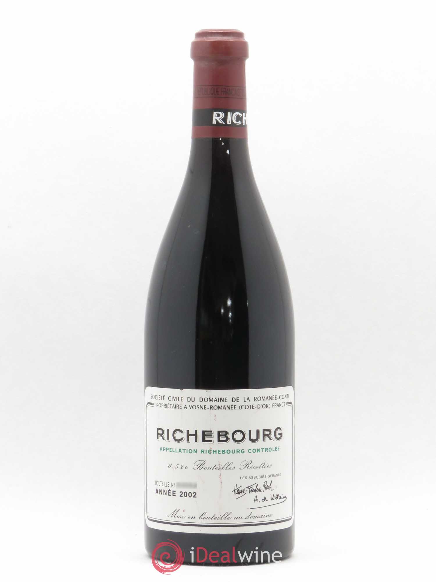 Richebourg Grand Cru Domaine de la Romanée-Conti 2002 - Lot de 1 bouteille - 0