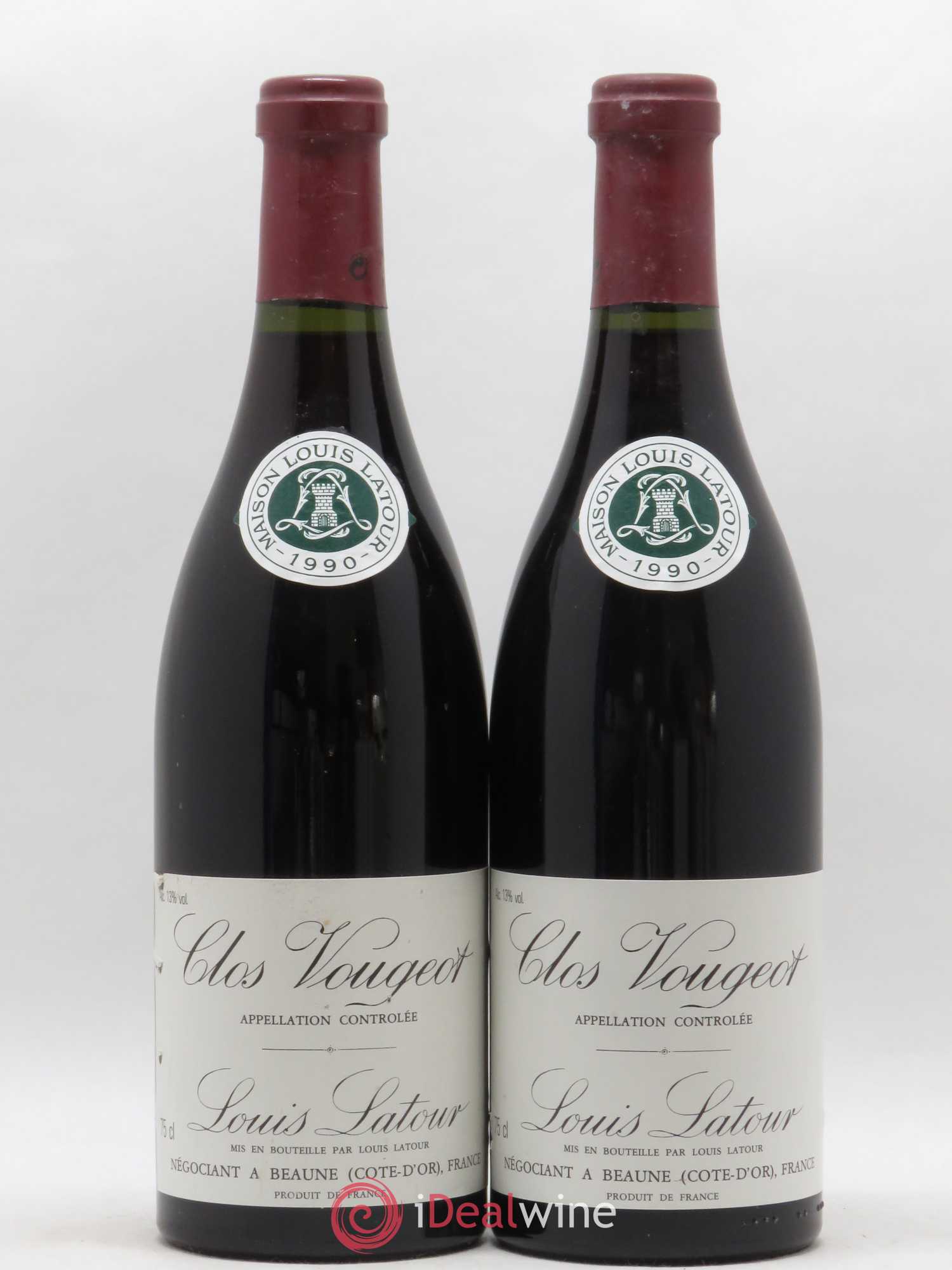 Clos de Vougeot Grand Cru Louis Latour 1990 - Lot of 2 bottles - 0