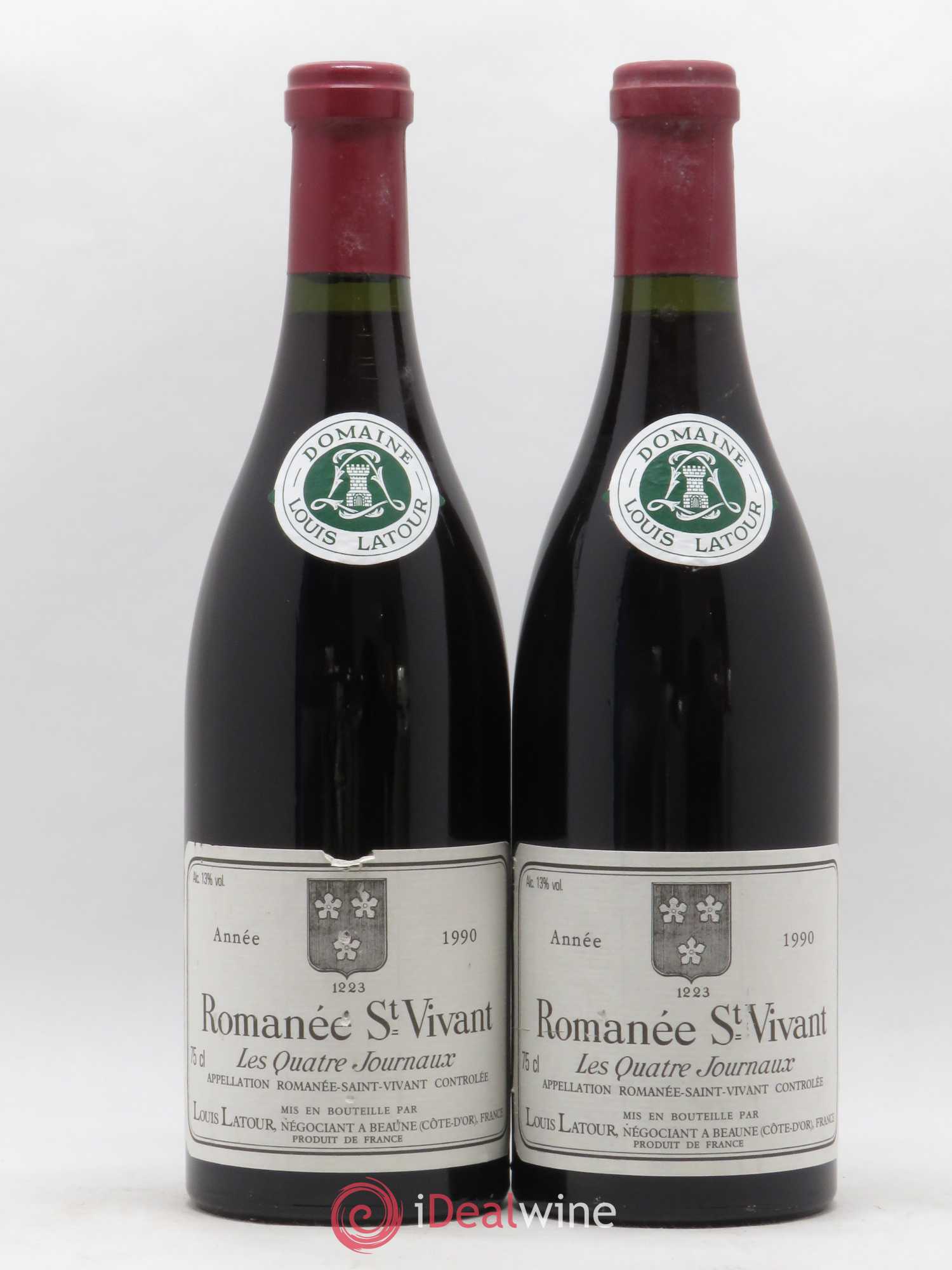 Romanée-Saint-Vivant Grand Cru Les Quatre Journaux Louis Latour 1990 - Lot de 2 bouteilles - 0