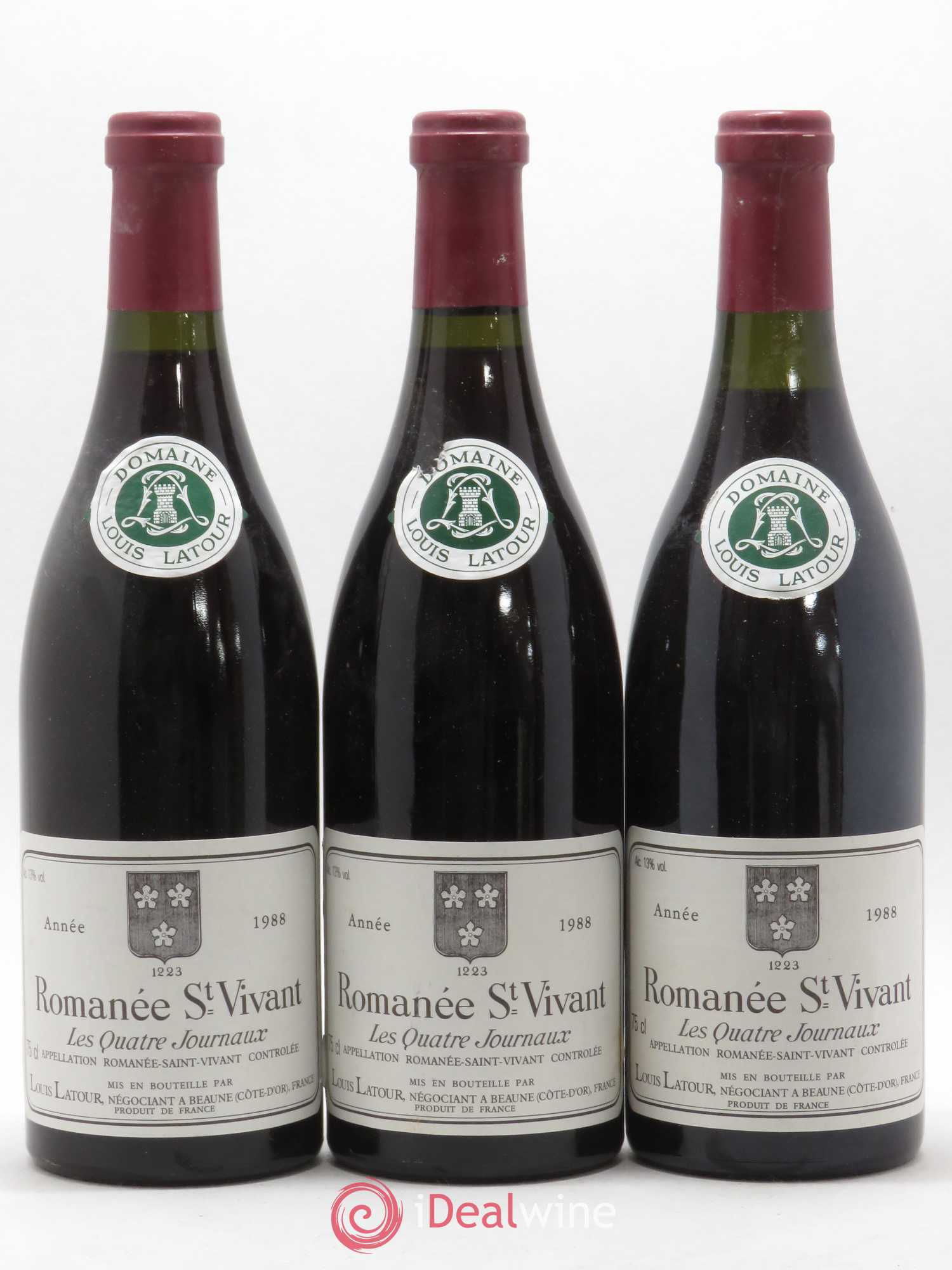 Romanée-Saint-Vivant Grand Cru Les Quatre Journaux Louis Latour 1988 - Lot of 3 bottles - 0