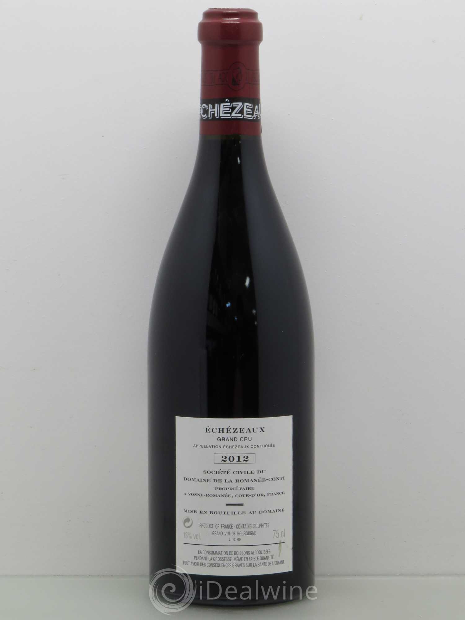 Echezeaux Grand Cru Domaine de la Romanée-Conti 2012 - Lot of 1 bottle - 1