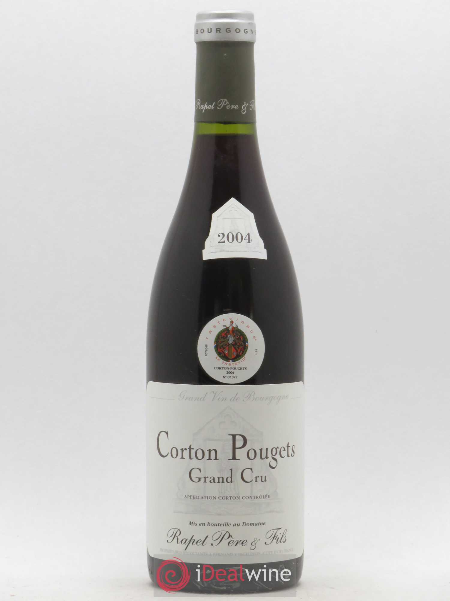 Corton Grand Cru Pougets Rapet Père & Fils Tastevinage 2004 - Lot de 1 bouteille - 0