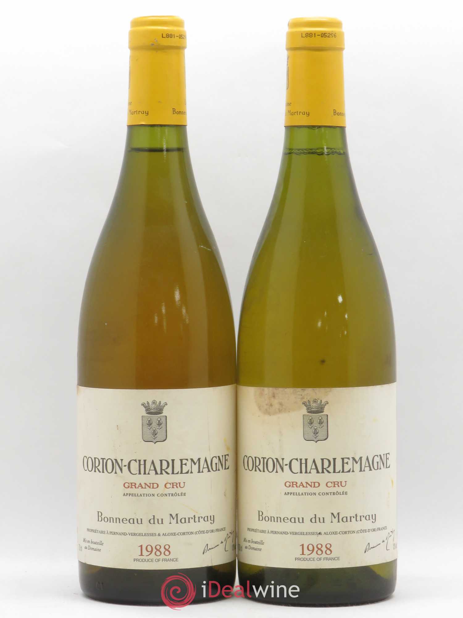 Corton-Charlemagne Grand Cru Bonneau du Martray (Domaine) 1988 - Lot of 2 bottles - 0