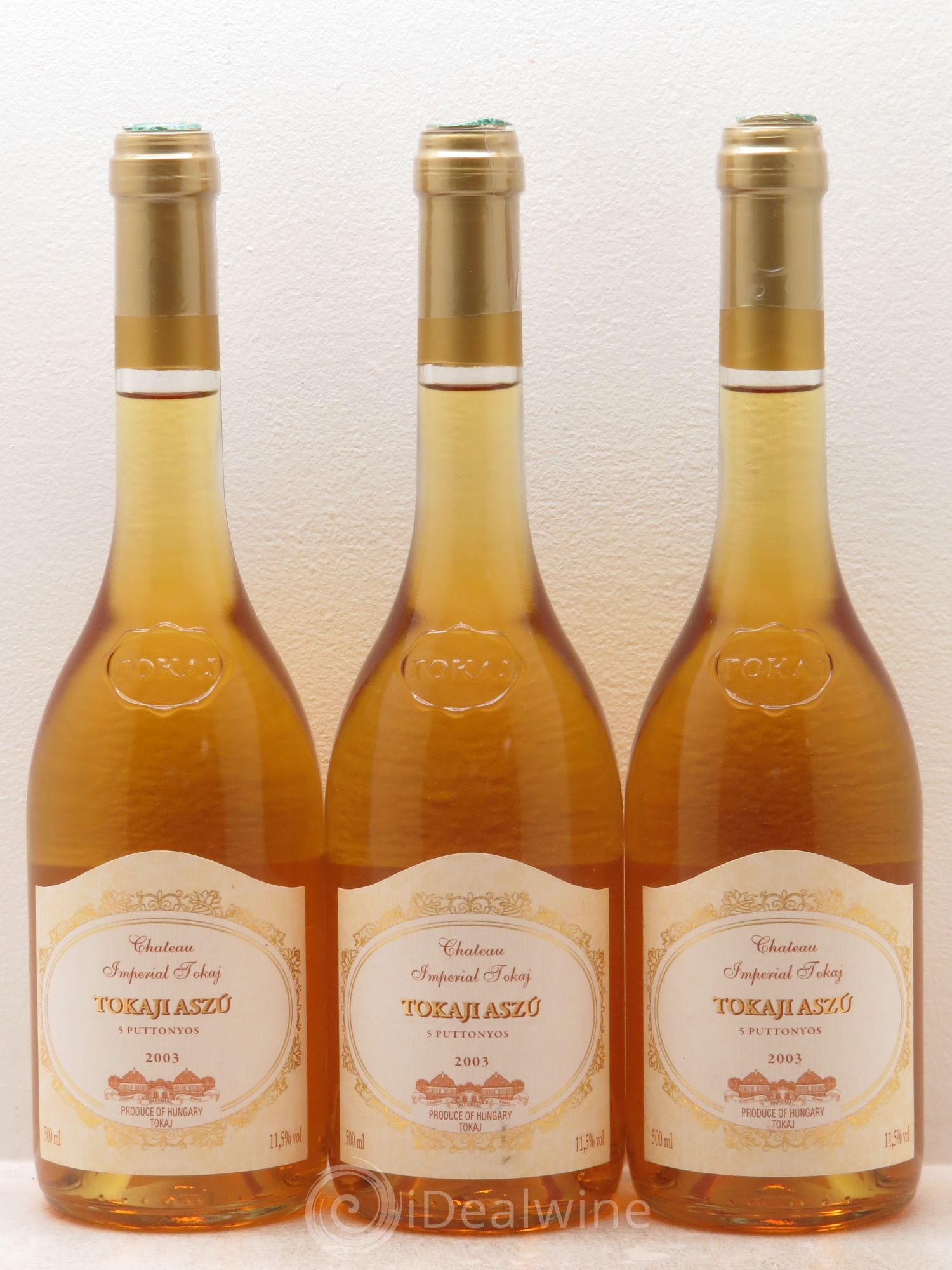 Tokaji Chateau impérial 5 puttonyos aszu 50cl 2003 - Lot de 3 bouteilles - 0