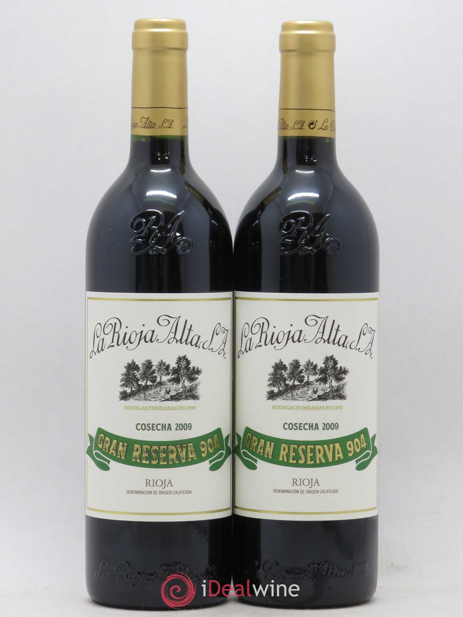 Rioja DOCa Gran Reserva 904 La Rioja Alta 2009 - Lot de 2 bouteilles - 0