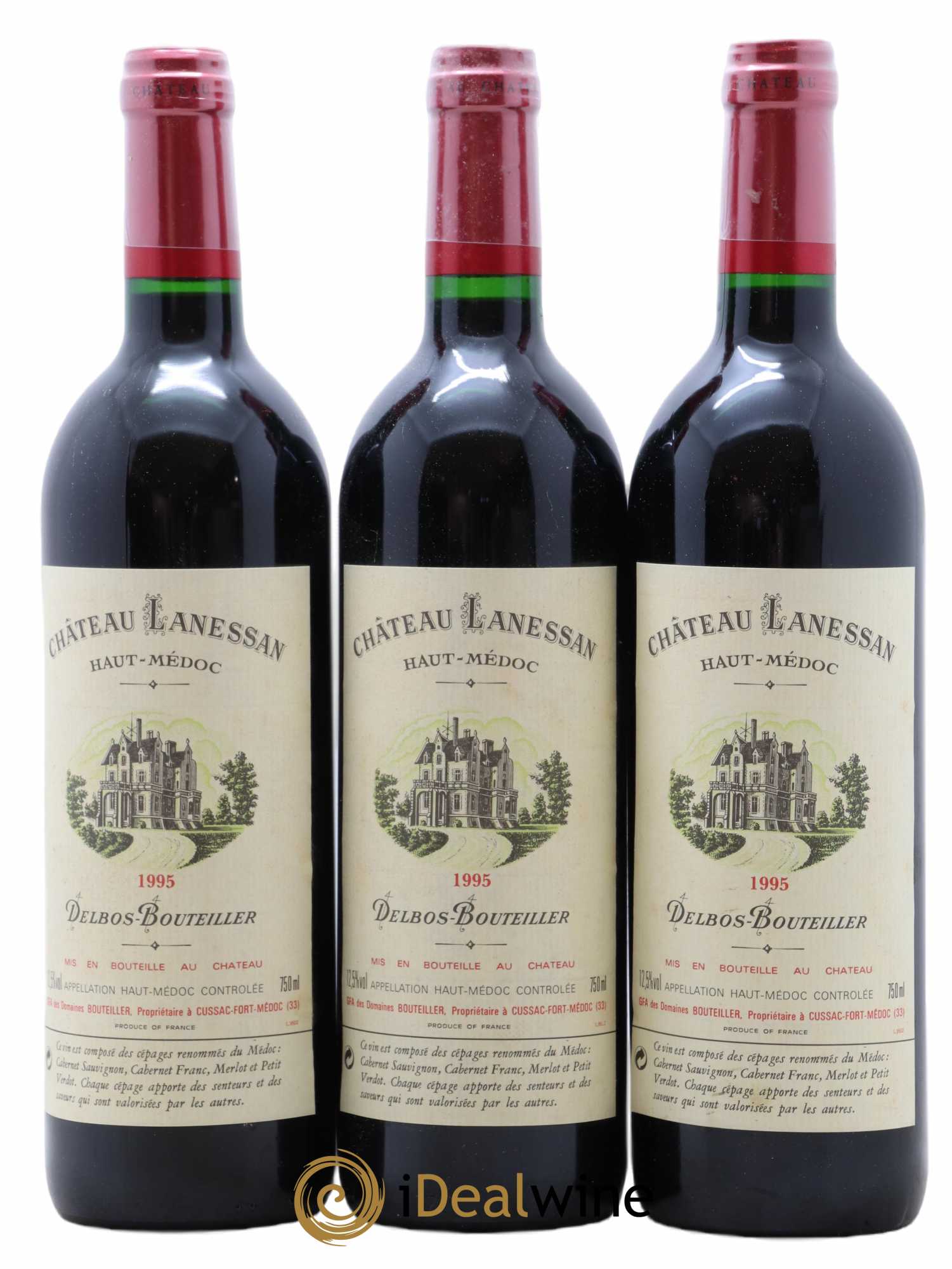 Château Lanessan Cru Bourgeois 1995 - Lot de 3 bouteilles - 0