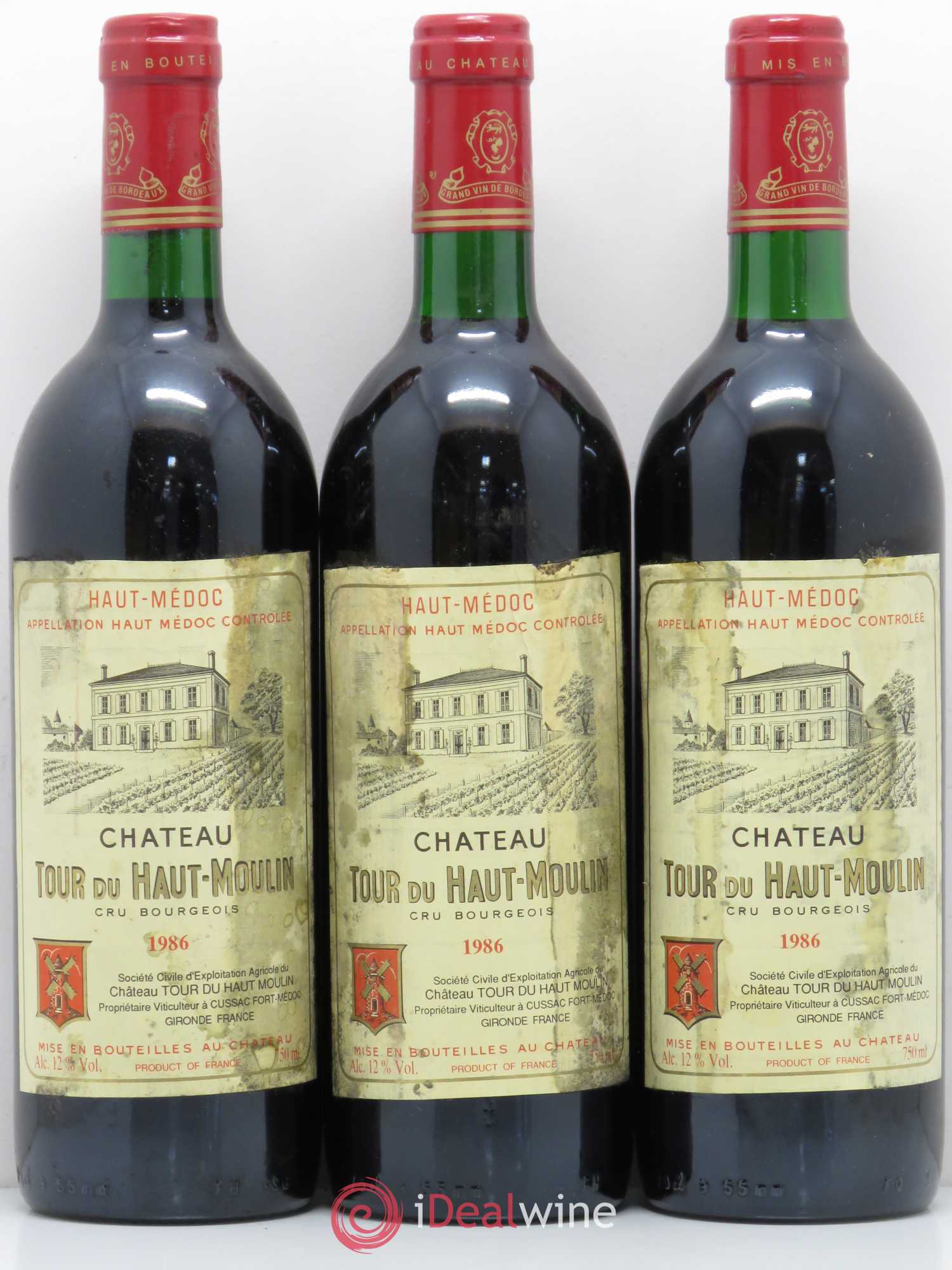 Château Tour du Haut Moulin Cru Bourgeois 1986 - Lot de 6 bouteilles - 1