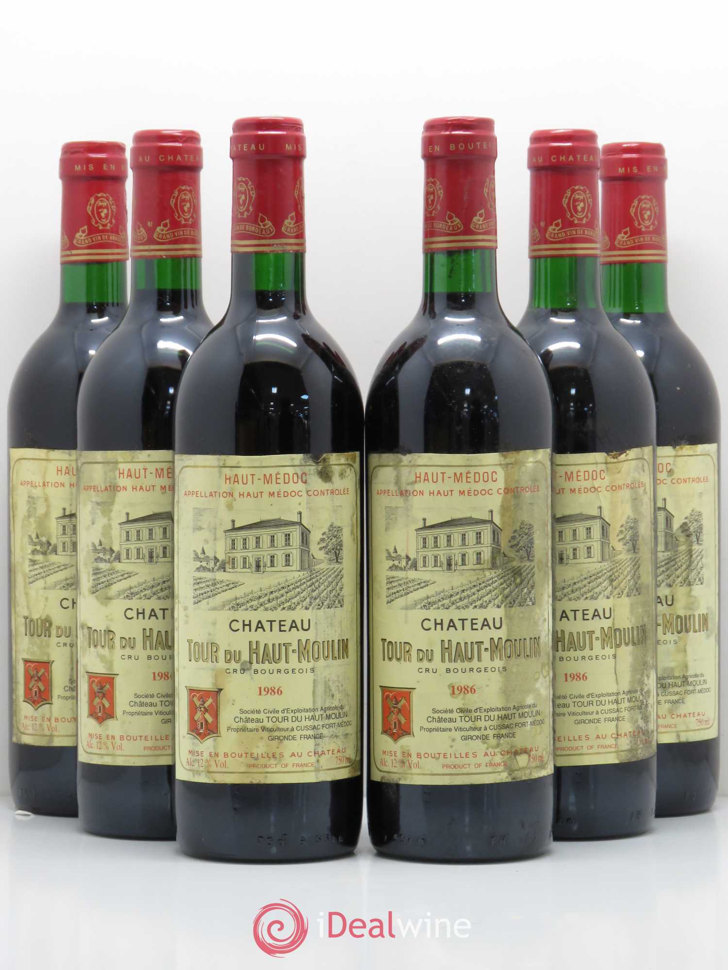 Château Tour du Haut Moulin Cru Bourgeois 1986 - Lot de 6 bouteilles - 0