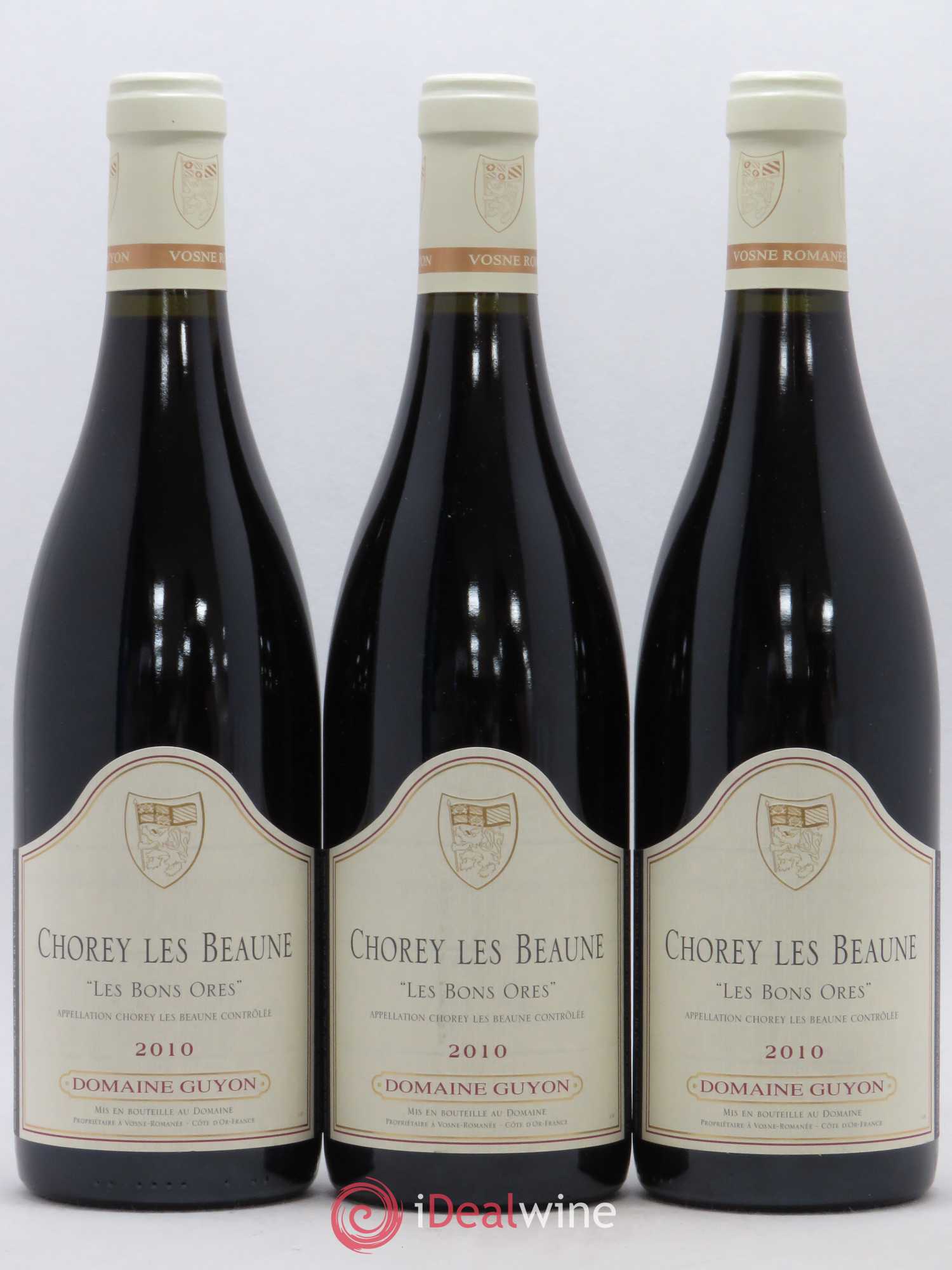 Chorey-lès-Beaune Les Bons Ores Domaine Guyon 2010 - Lot de 3 bouteilles - 0