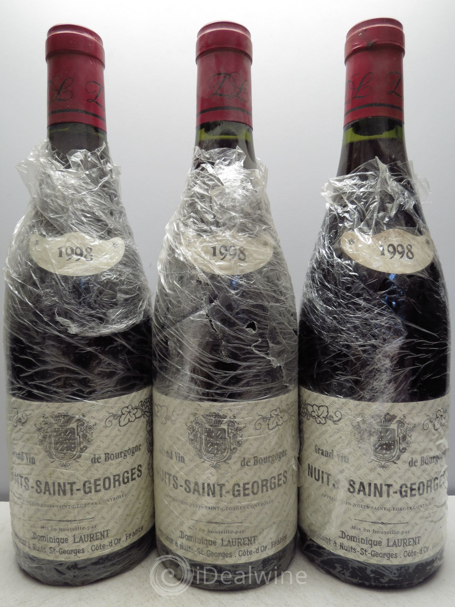 Nuits Saint-Georges Dominique Laurent 1998 - Lot de 3 bouteilles - 0