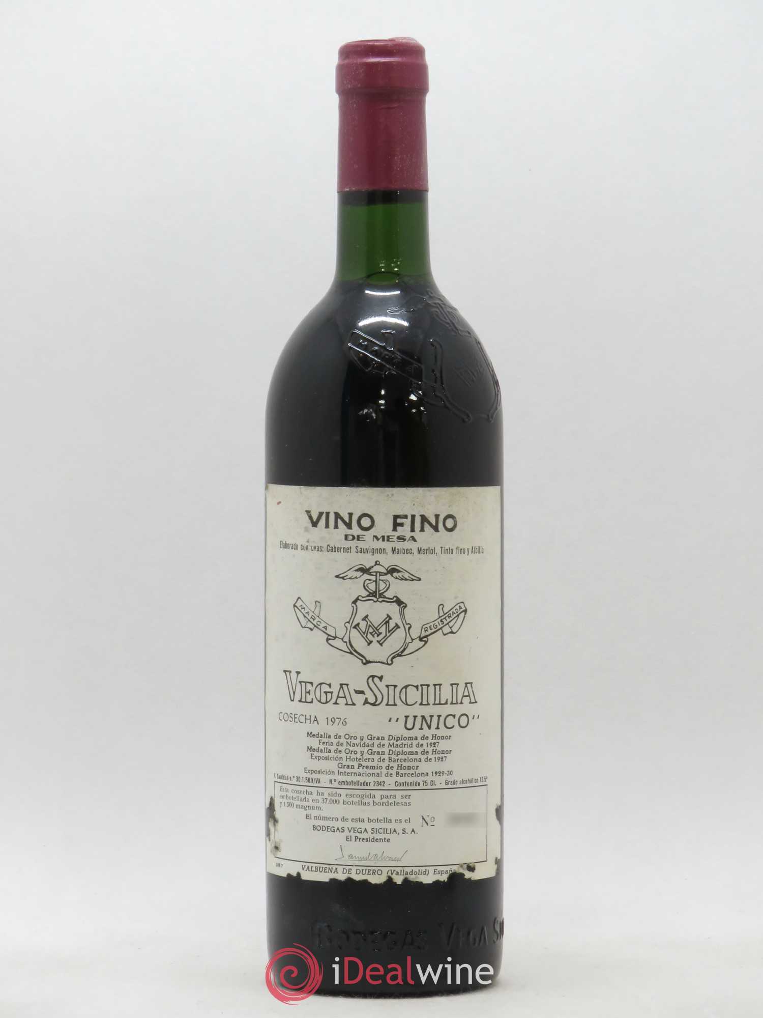 Ribera Del Duero DO Vega Sicilia Unico Famille Alvarez 1976 - Posten von 1 Flasche - 0